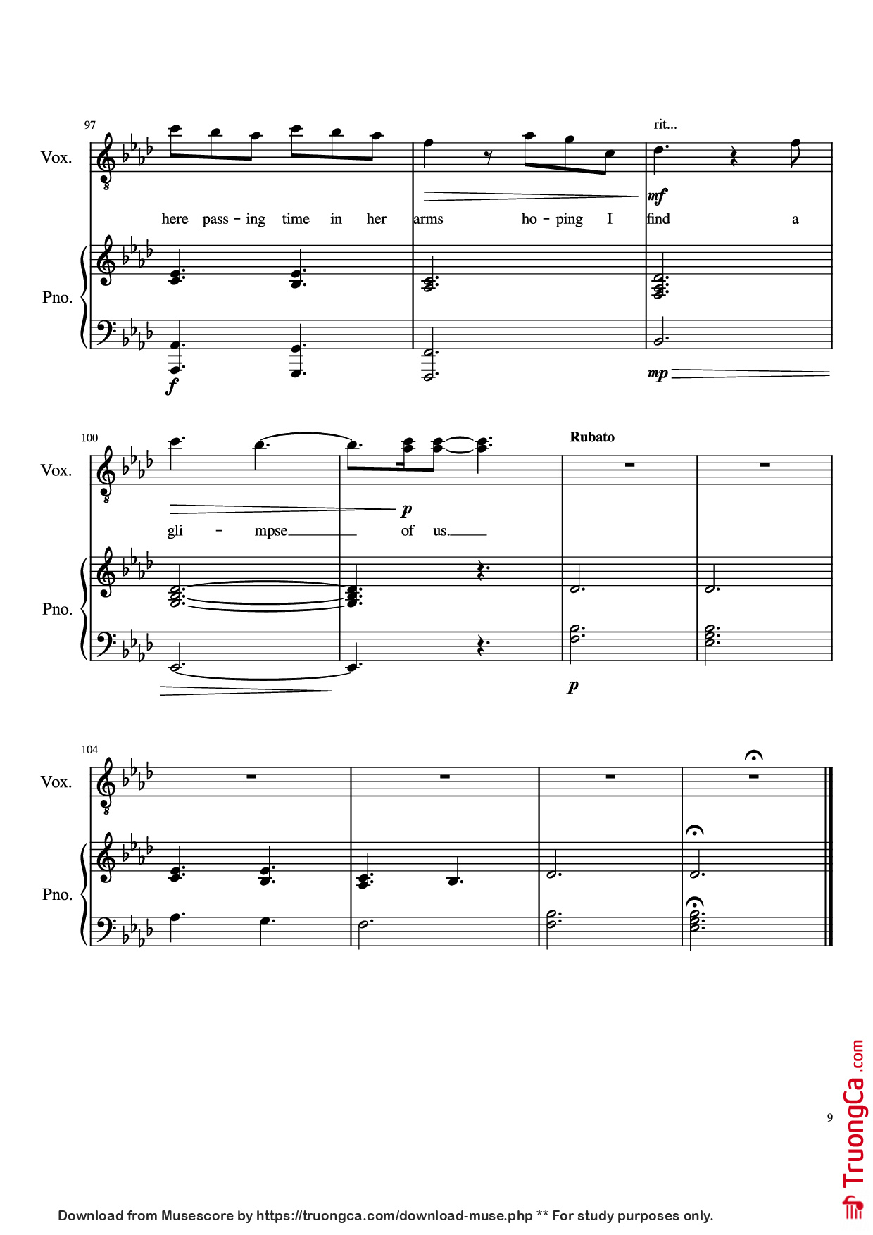 Page 9 of the piano sheet music PDF Piano – Glimpse Of Us Piano by Joji arr. Daniel Almaraz