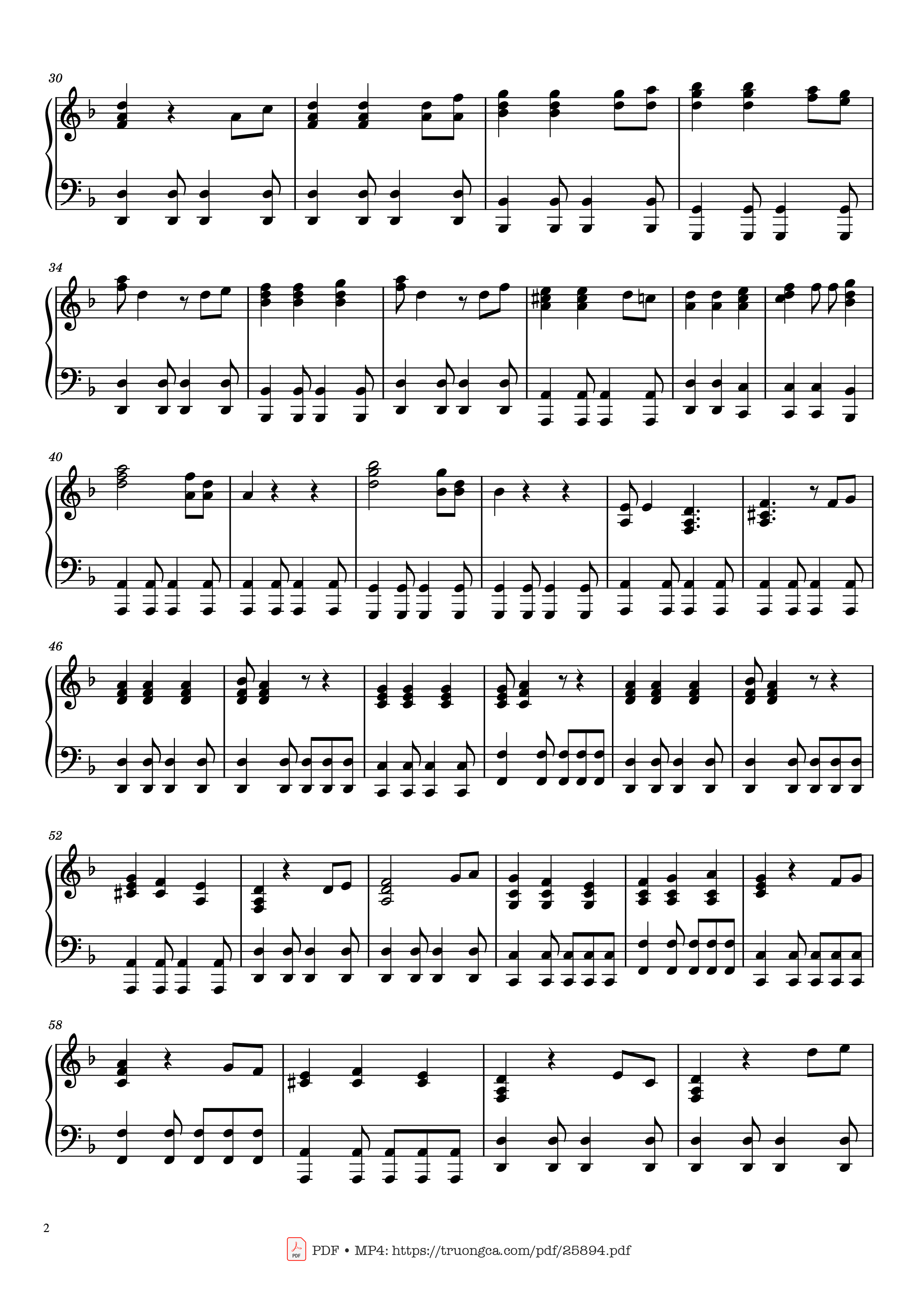 Page 2 of the piano sheet music PDF Piano – He