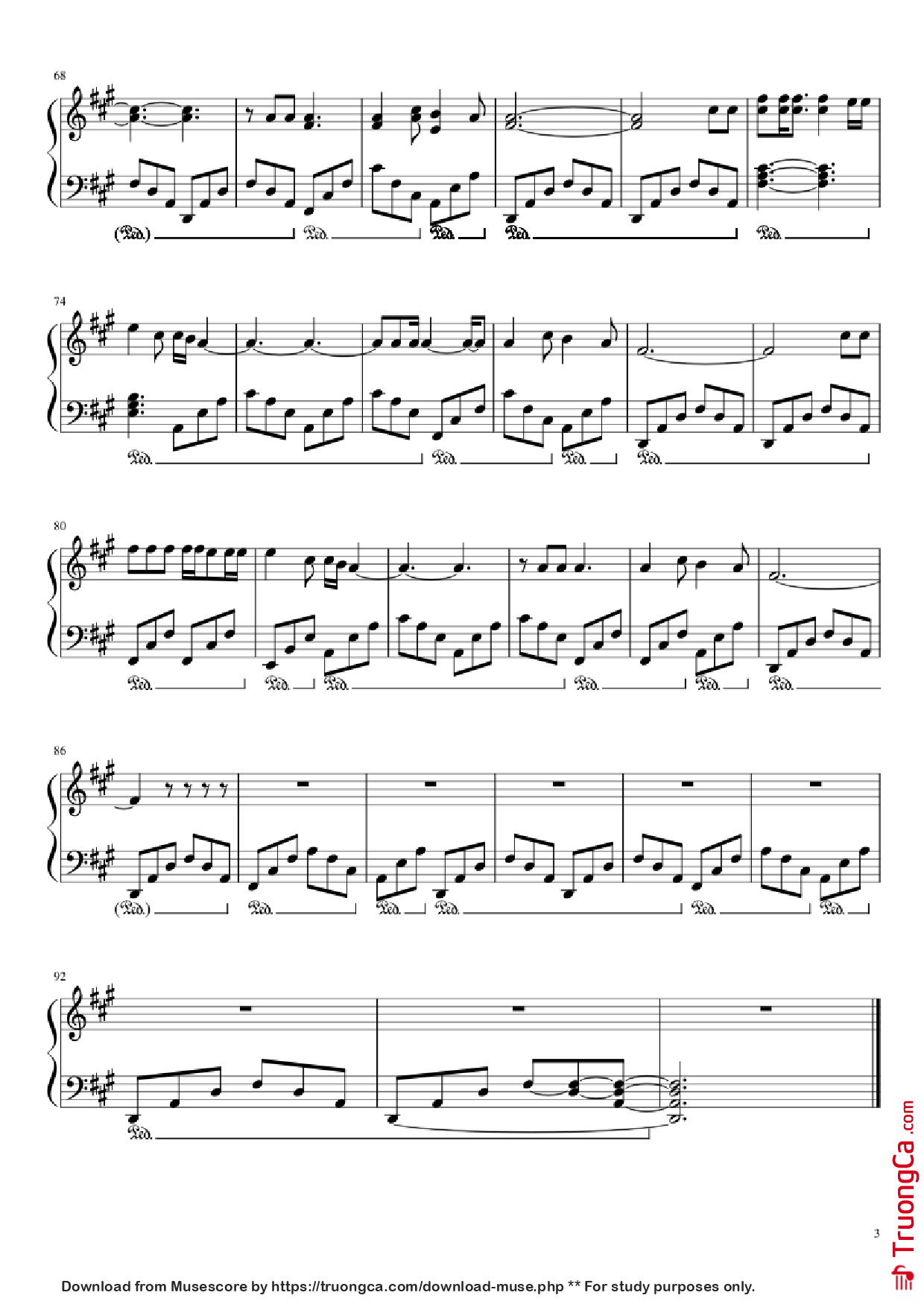 Page 3 of the piano sheet music PDF Piano – The Night We Met Piano by Lord Huron