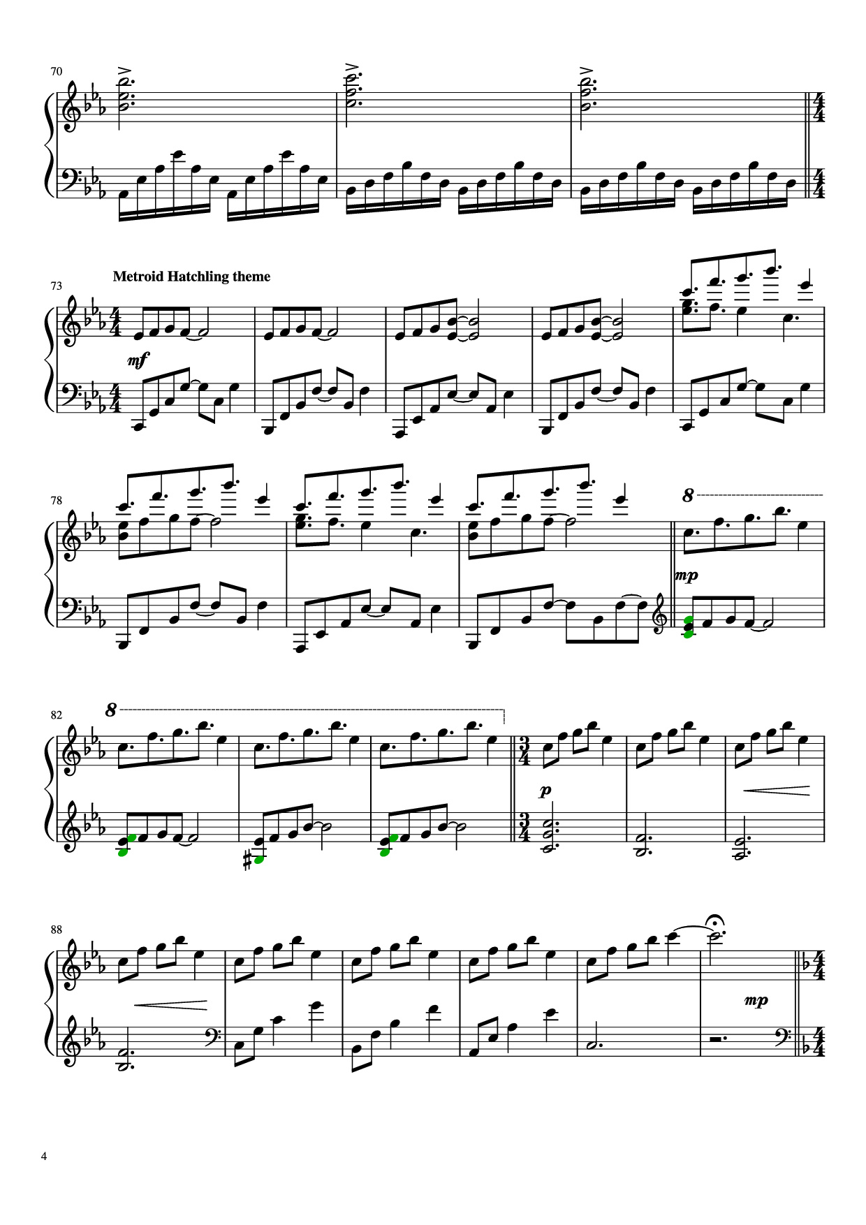 Page 4 of the piano sheet music PDF Piano – SR388 Piano by Torbjørn Brandrud