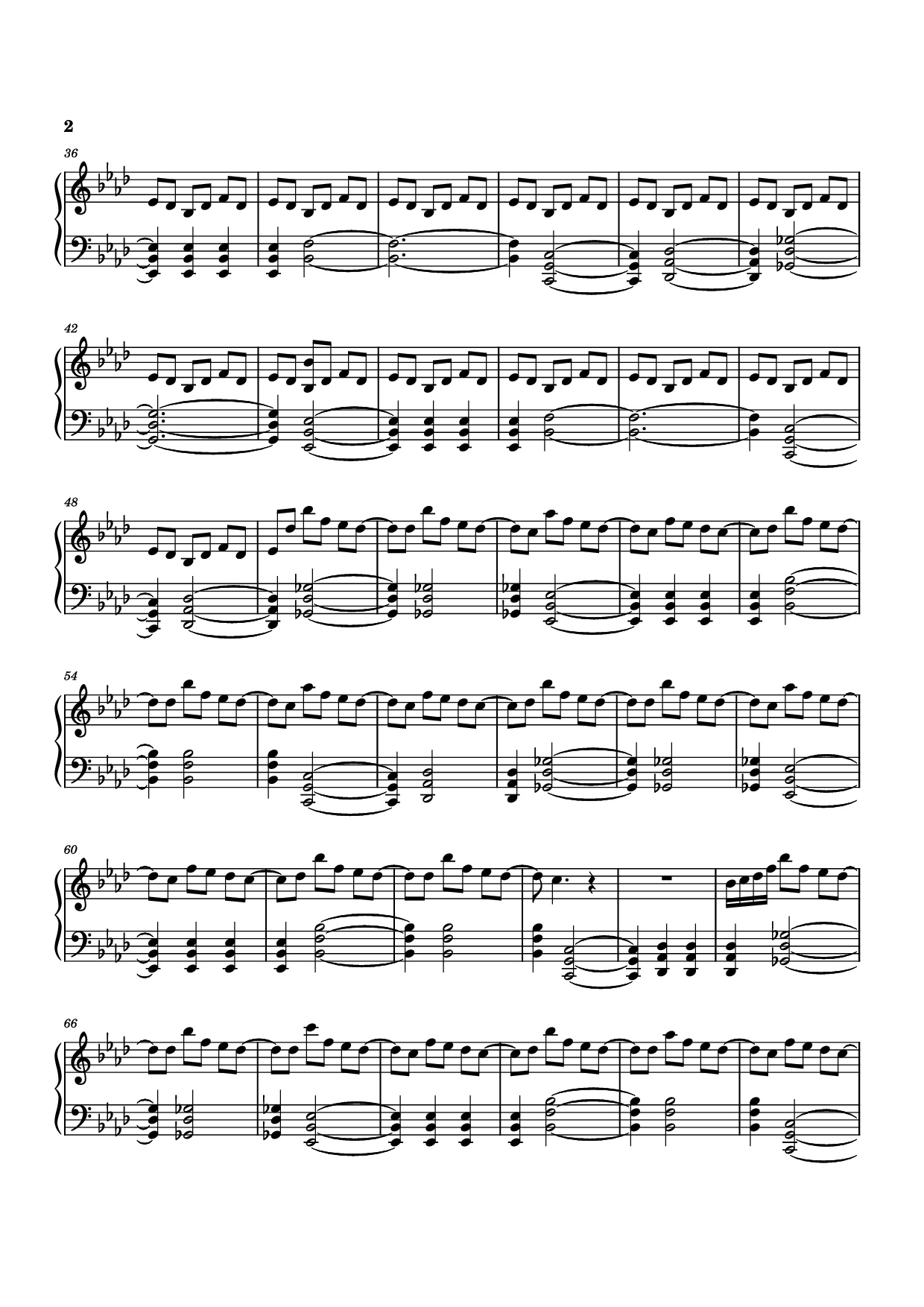 Page 2 of the piano sheet music PDF Piano – Ethereal Piano by TXMY