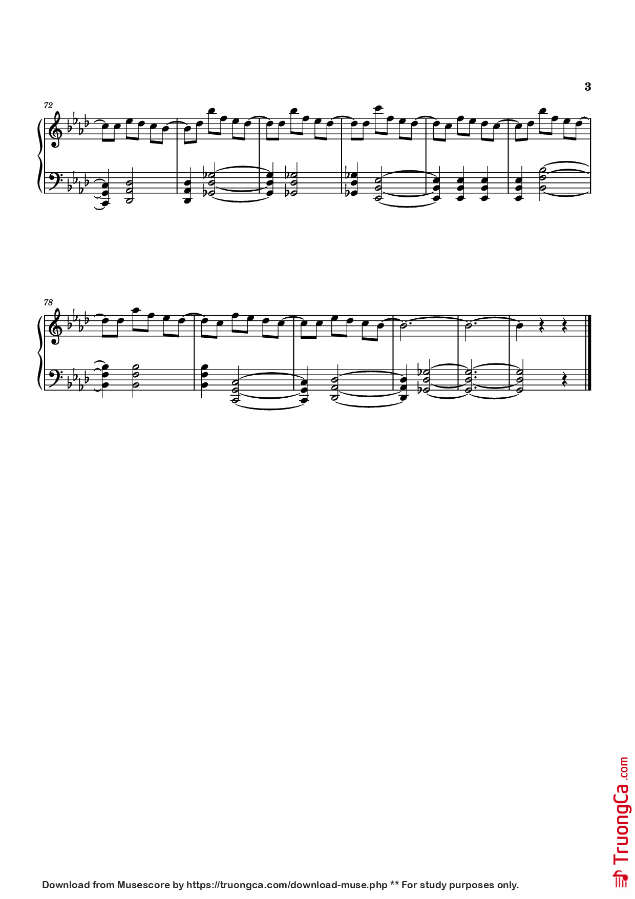 Page 3 of the piano sheet music PDF Piano – Ethereal Piano by TXMY