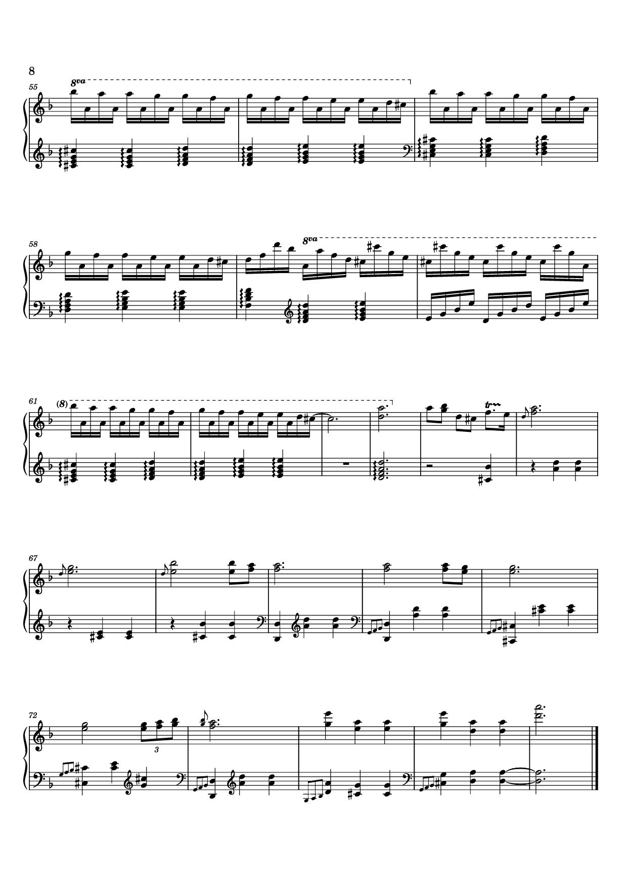 Page 8 of the piano sheet music PDF – 12 Valses mélancoliques III - Dance of the Cranes - No. 1 in C Minor by Stephan Beneking