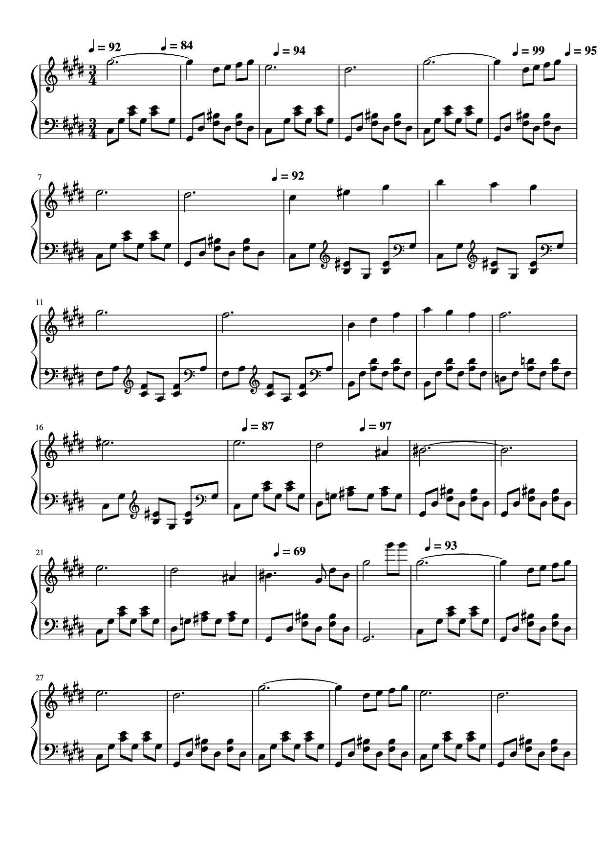 Page 1 of the piano sheet music PDF Piano – La Petite Fille de La Mer Piano by Vangelis