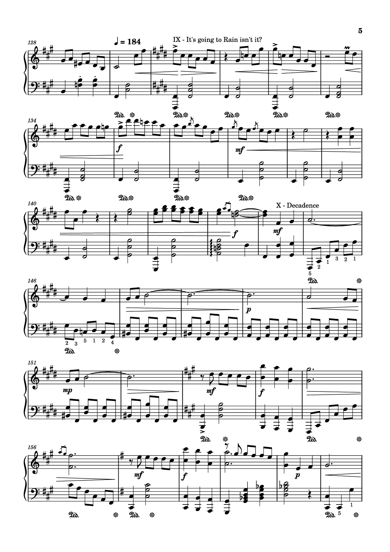 Page 5 of the piano sheet music PDF Piano – Fontaine Theme Piano by Comp.Yu-Peng Chen