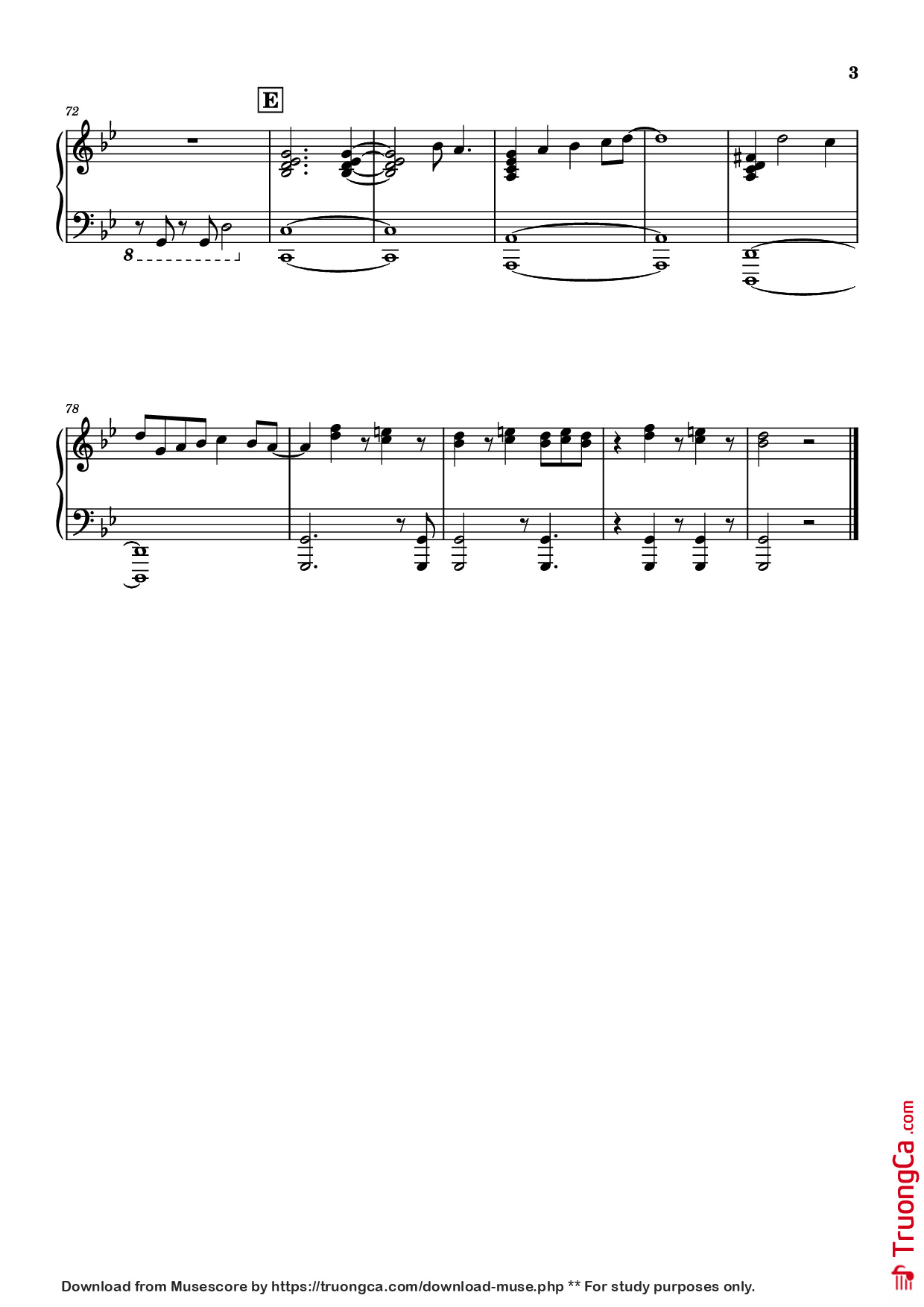 Page 3 of the piano sheet music PDF Piano – Lustrous Trick Piano by HOYO-MiX