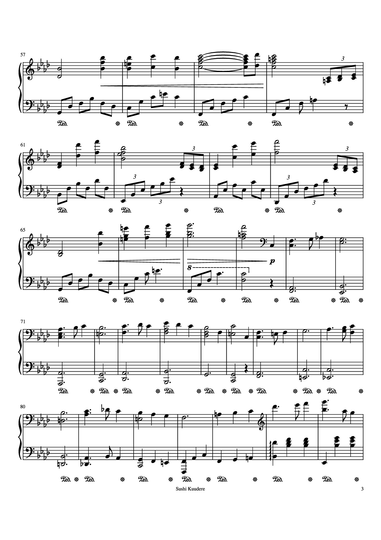 Page 3 of the piano sheet music PDF Piano – Trisha
