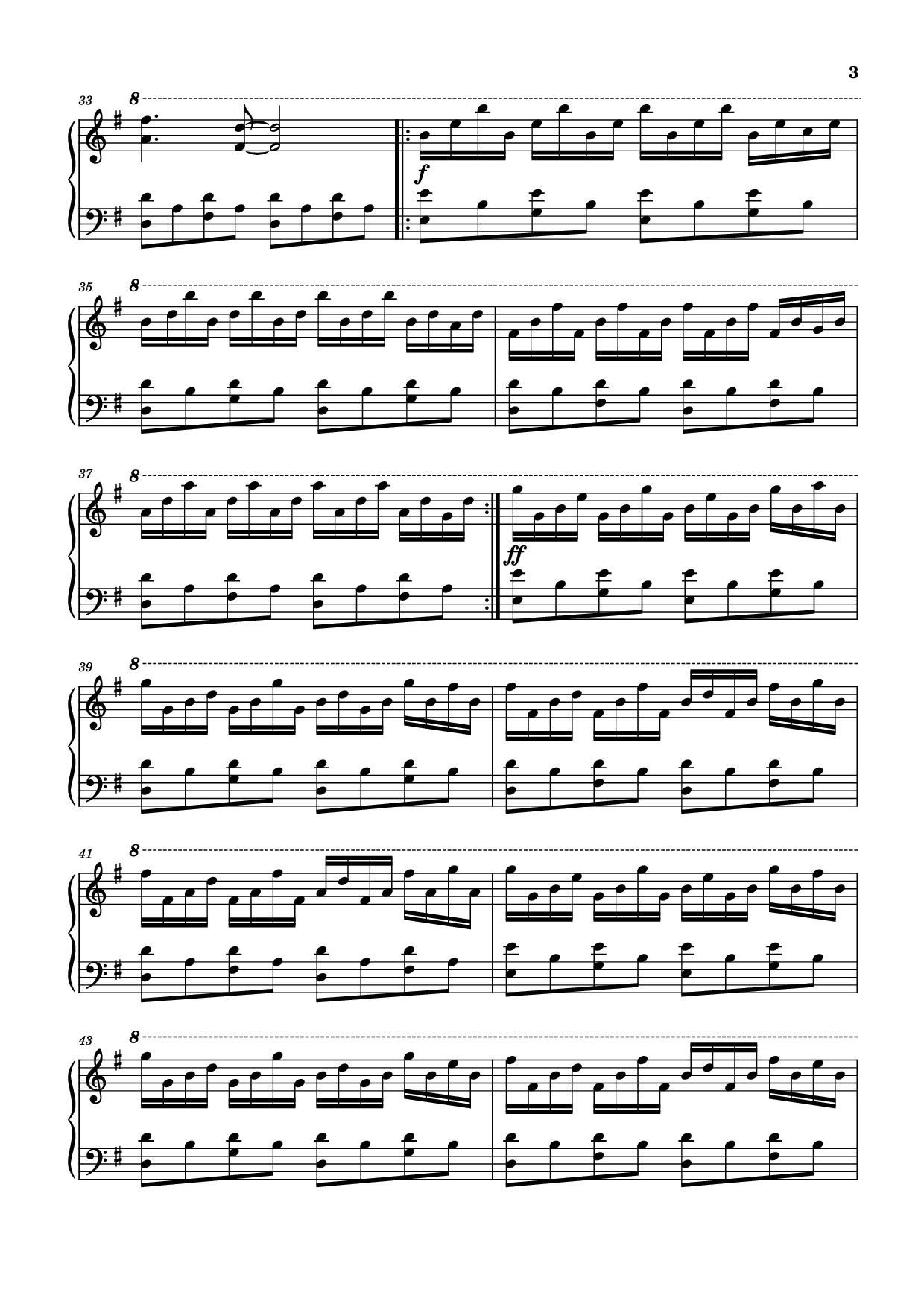 Page 3 of the piano sheet music PDF Piano – Comptine D