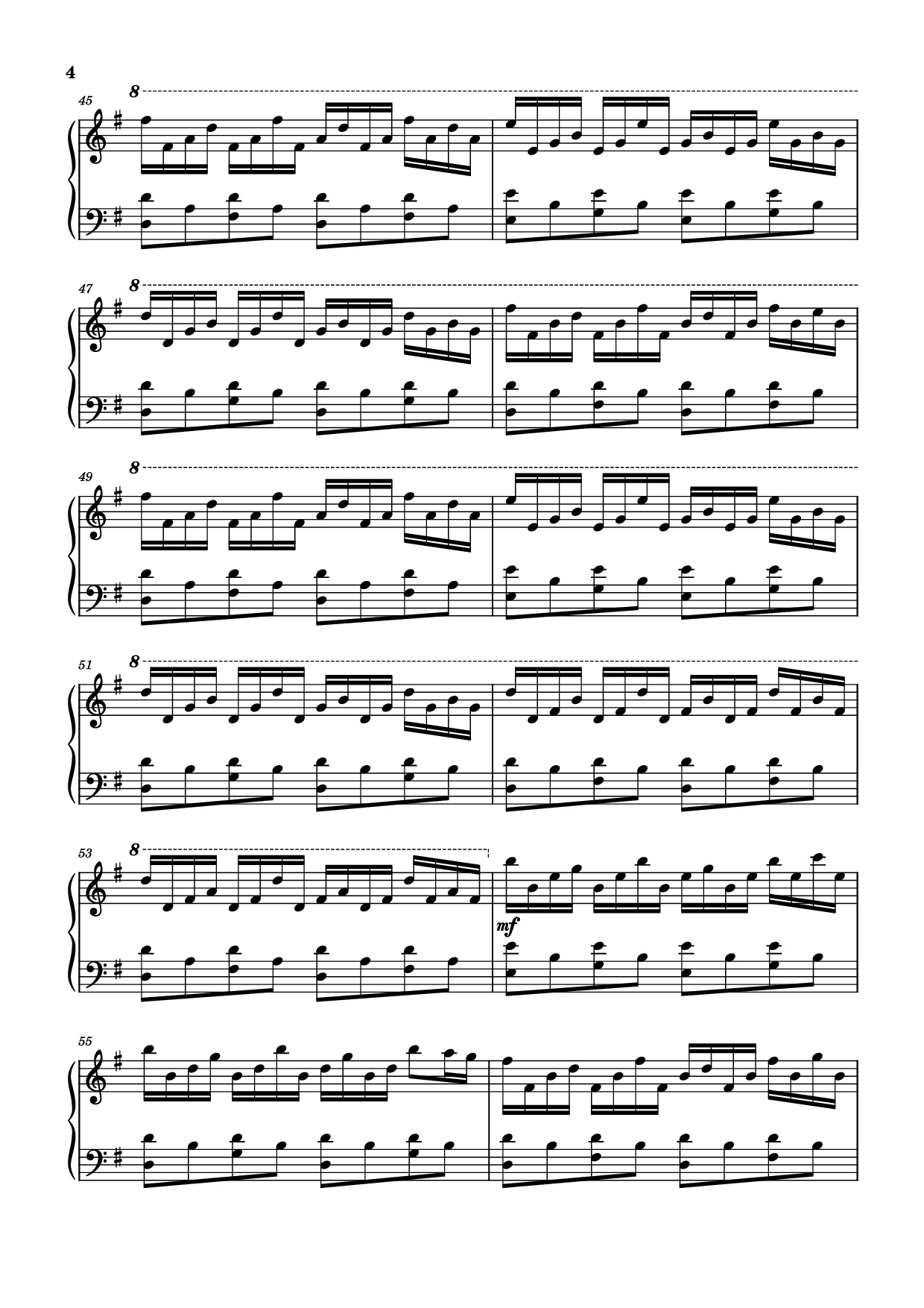 Page 4 of the piano sheet music PDF Piano – Comptine D