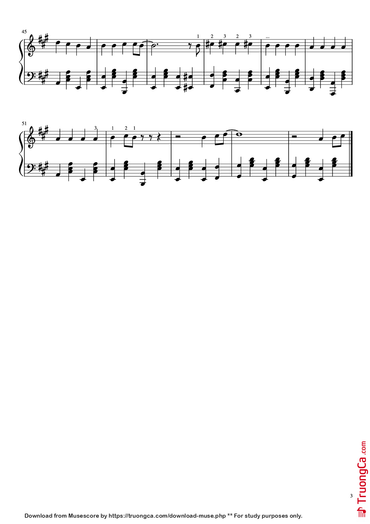 Page 3 of the piano sheet music PDF Piano – Take Me Home, Country Roads Piano by Bill Danoff