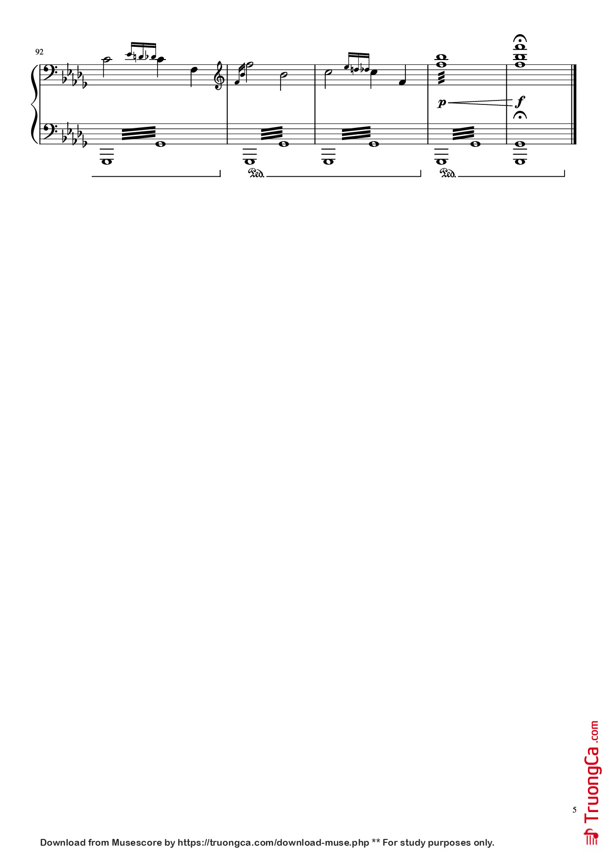 Page 5 of the piano sheet music PDF – 圣诞快乐劳伦斯先生 Piano by 坂本龍一