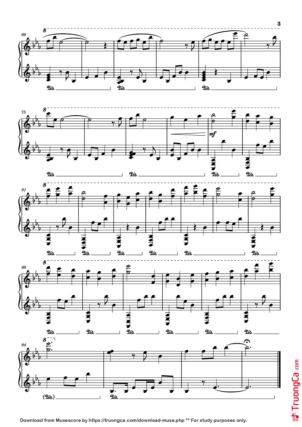 Page 3 of the piano sheet music PDF Piano – Apathy - Umineko Piano by Arr: Daniel Duro Soto