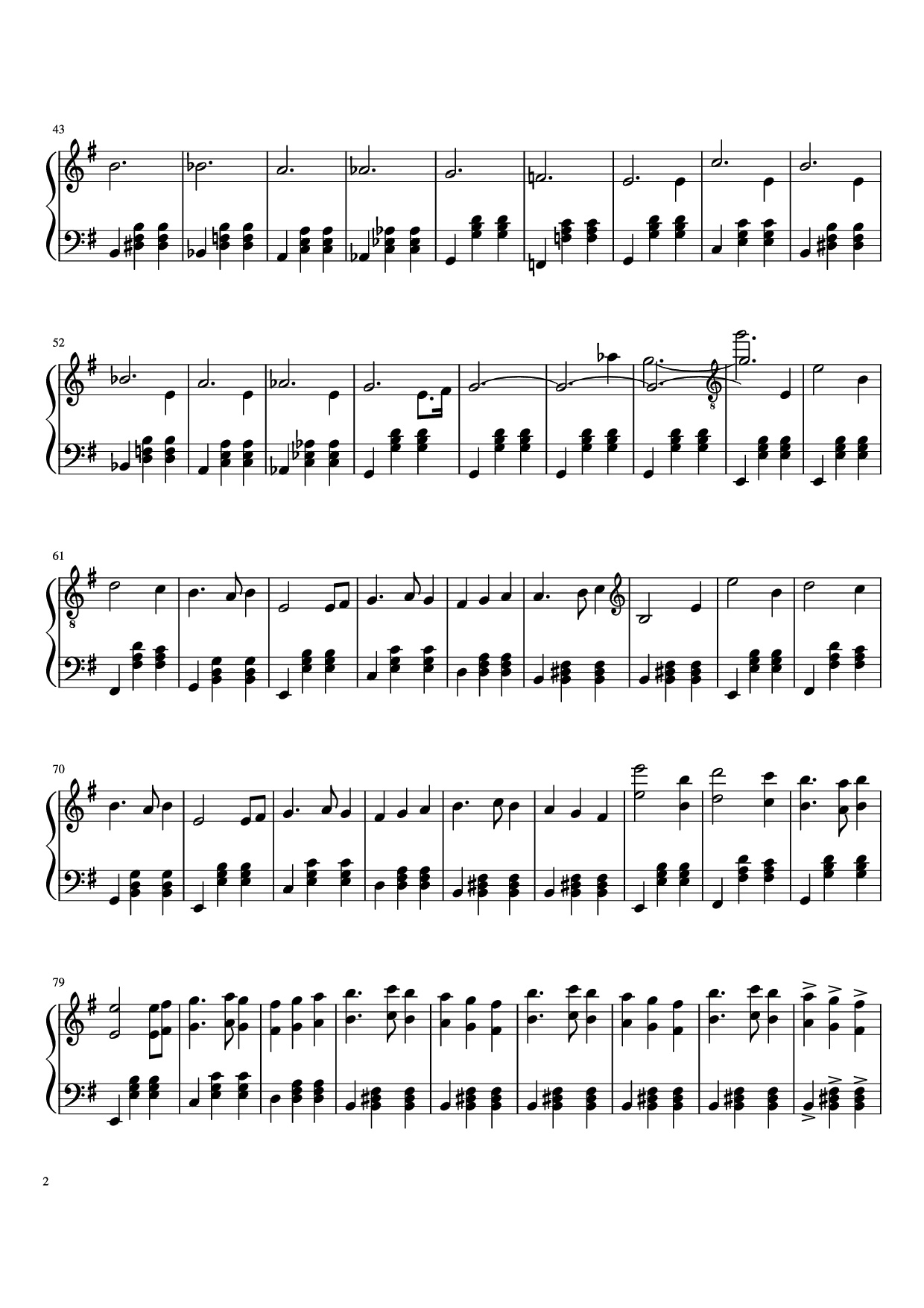 Page 2 of the piano sheet music PDF Piano – Book of Circus Piano by One Hell of a Butler