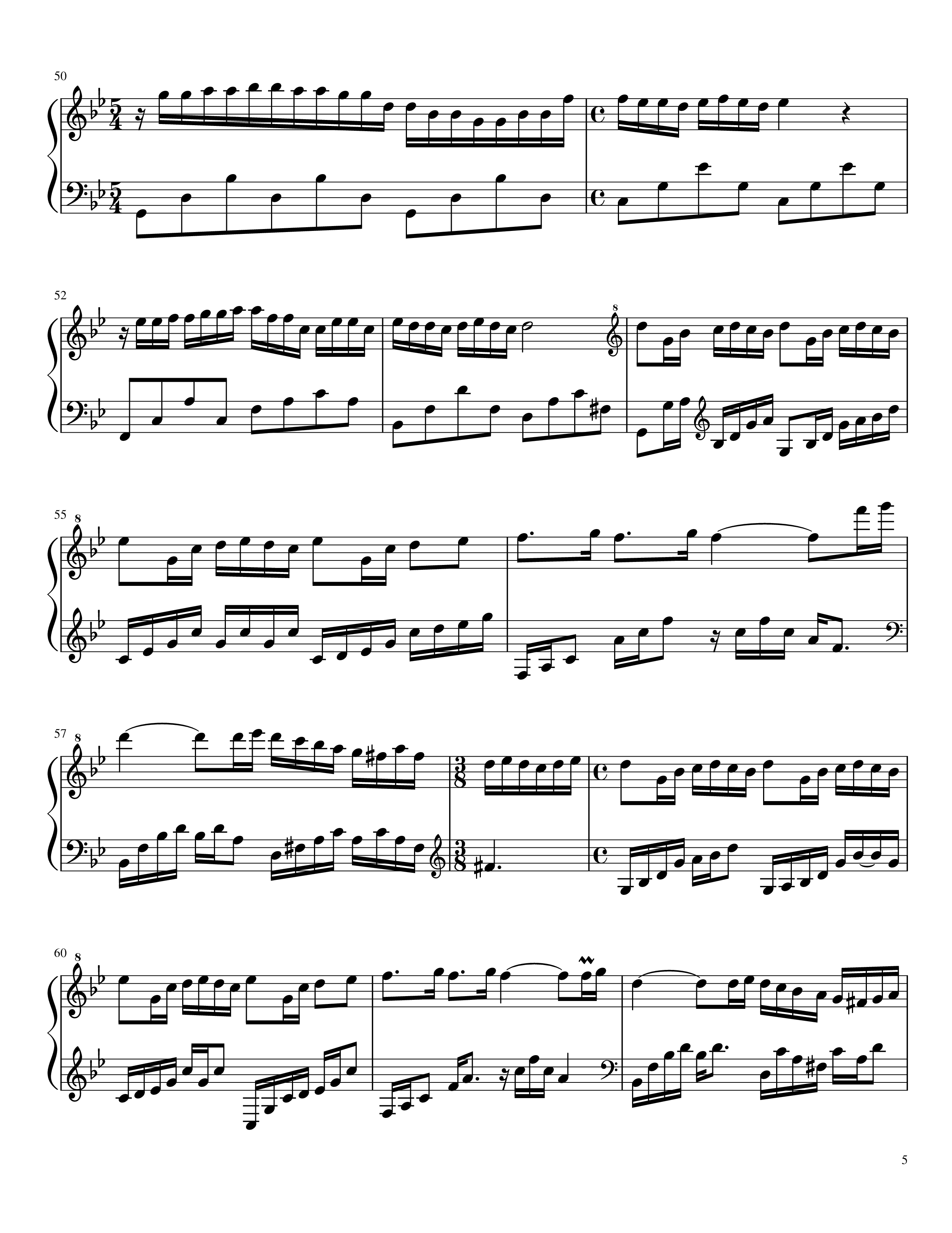 Page 5 of the piano sheet music PDF Piano – Mariage d