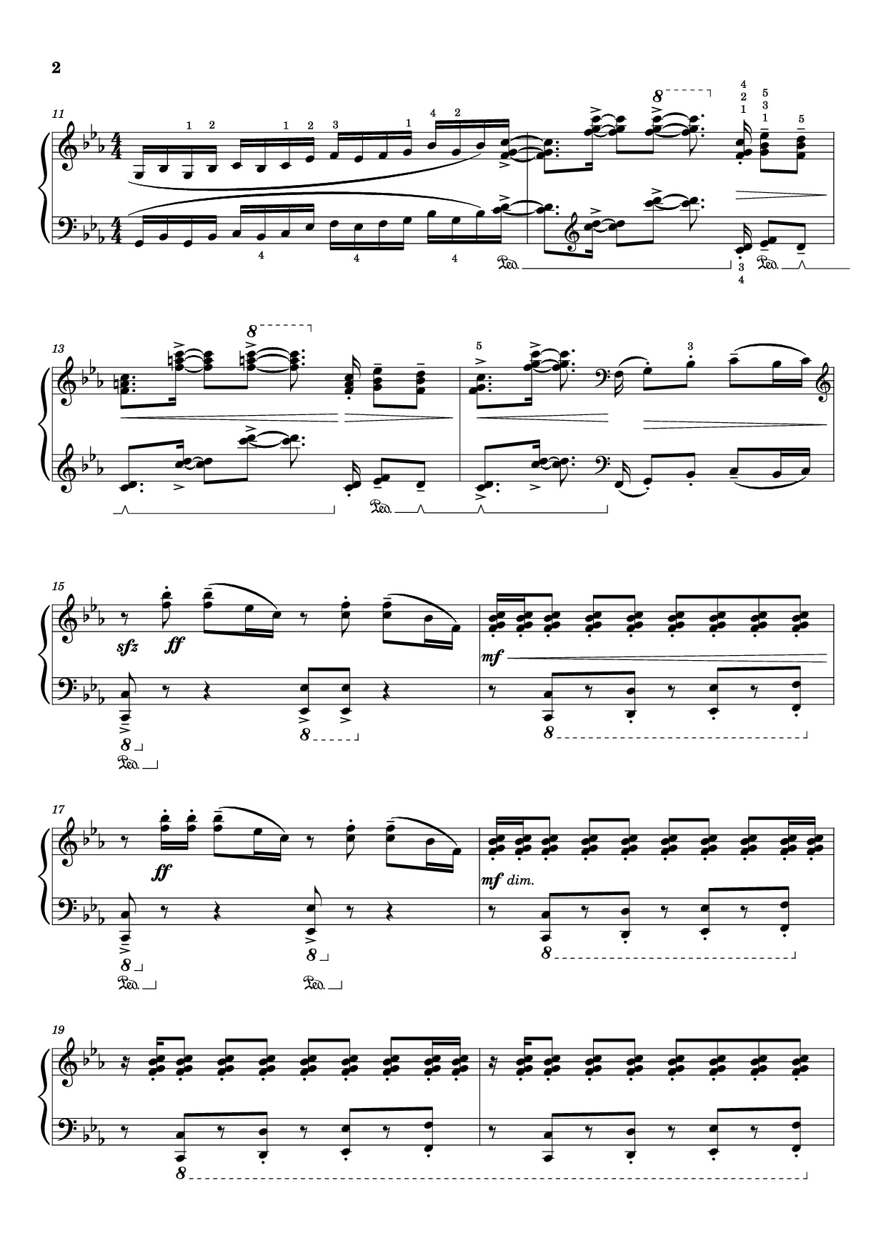 Page 2 of the piano sheet music PDF Piano – Jingo Piano by CHRISTOPHER NORTON