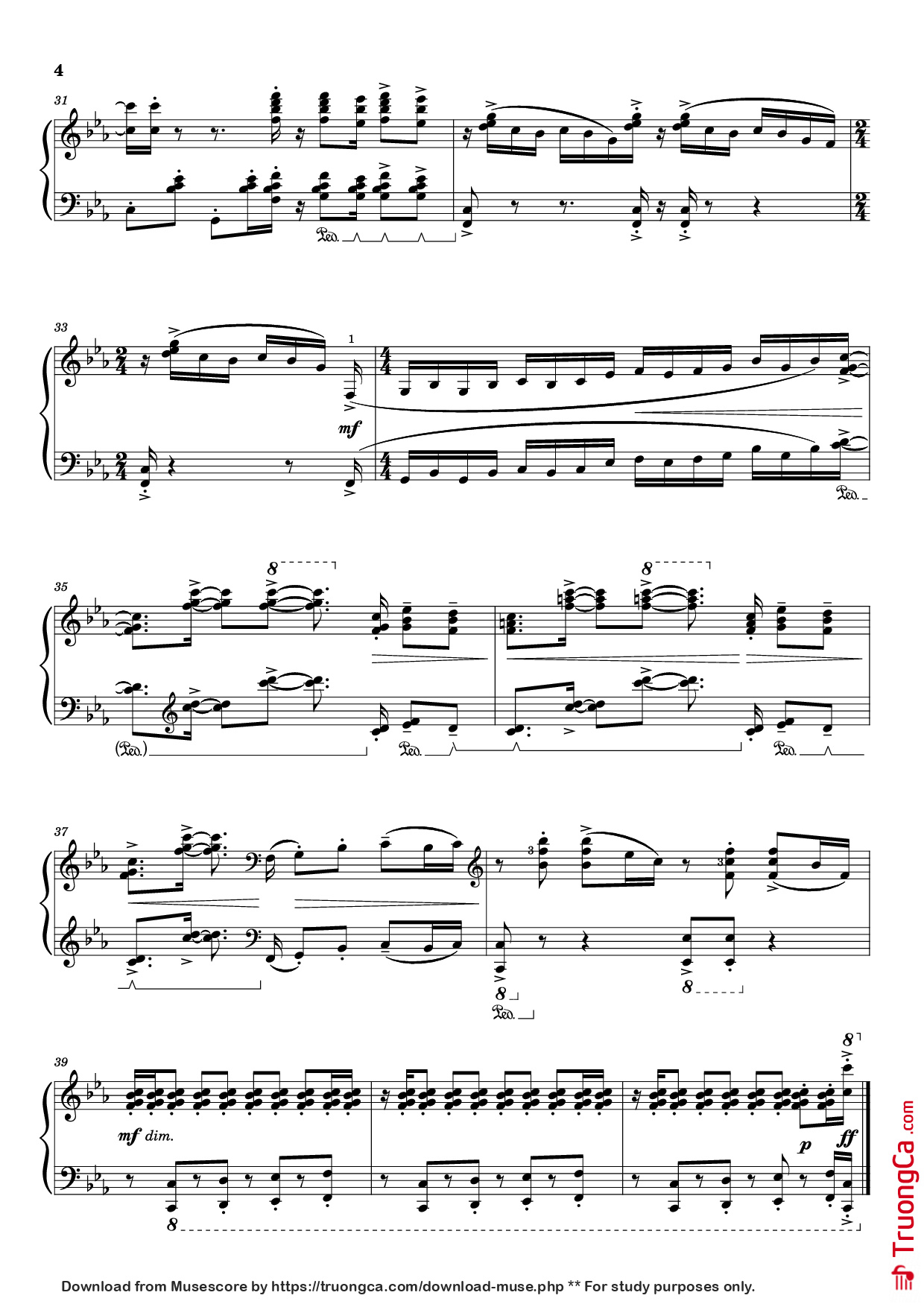 Page 4 of the piano sheet music PDF Piano – Jingo Piano by CHRISTOPHER NORTON