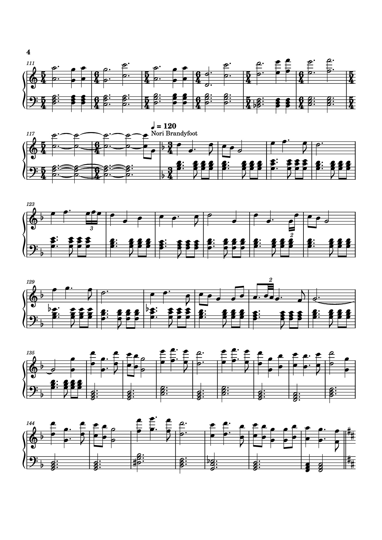 Page 4 of the piano sheet music PDF Piano – The Lord of the Rings: The Rings of Power Medley Piano by Bear McCreary