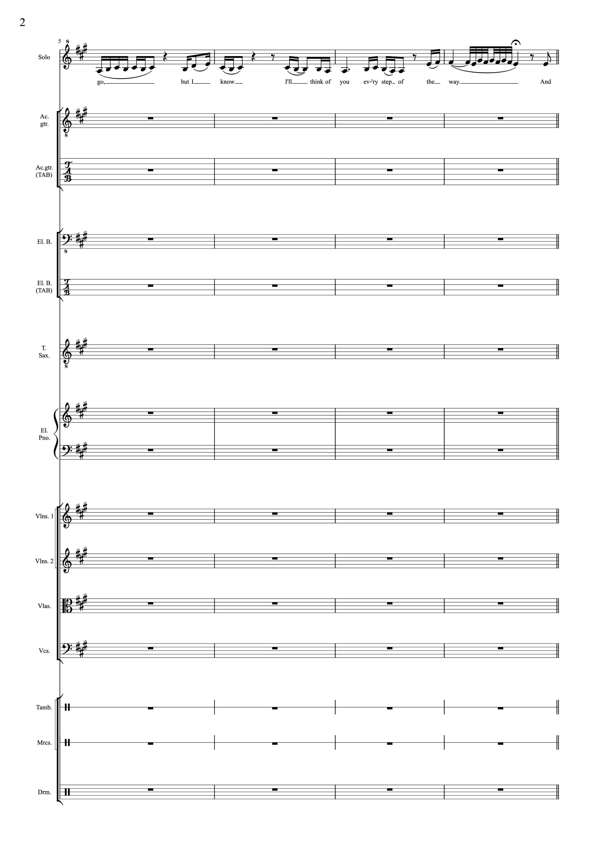 Page 2 of the piano sheet music PDF – I Will Always Love You (Choral orchestral) by D. Parton