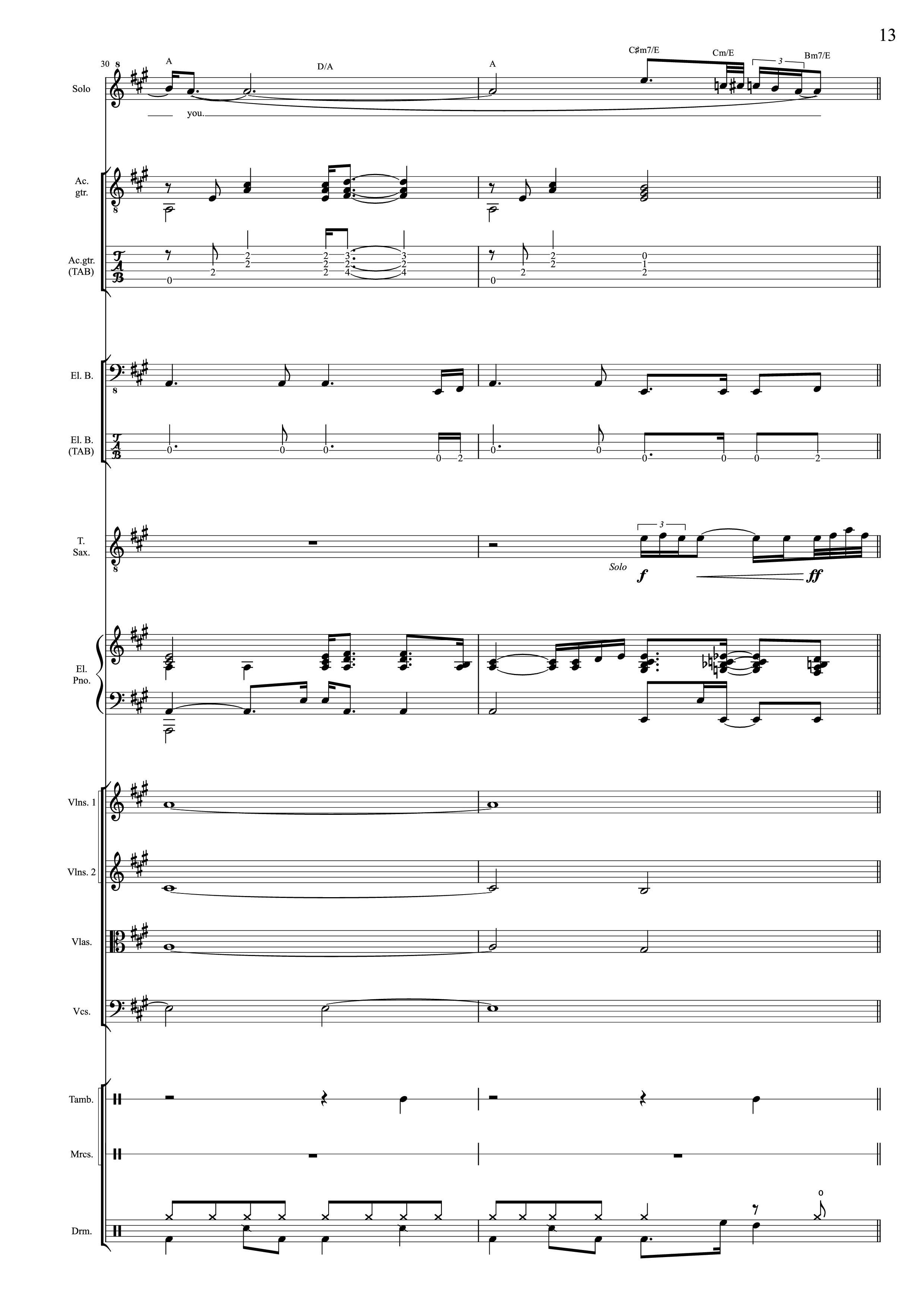 Page 13 of the piano sheet music PDF – I Will Always Love You (Choral orchestral) by D. Parton