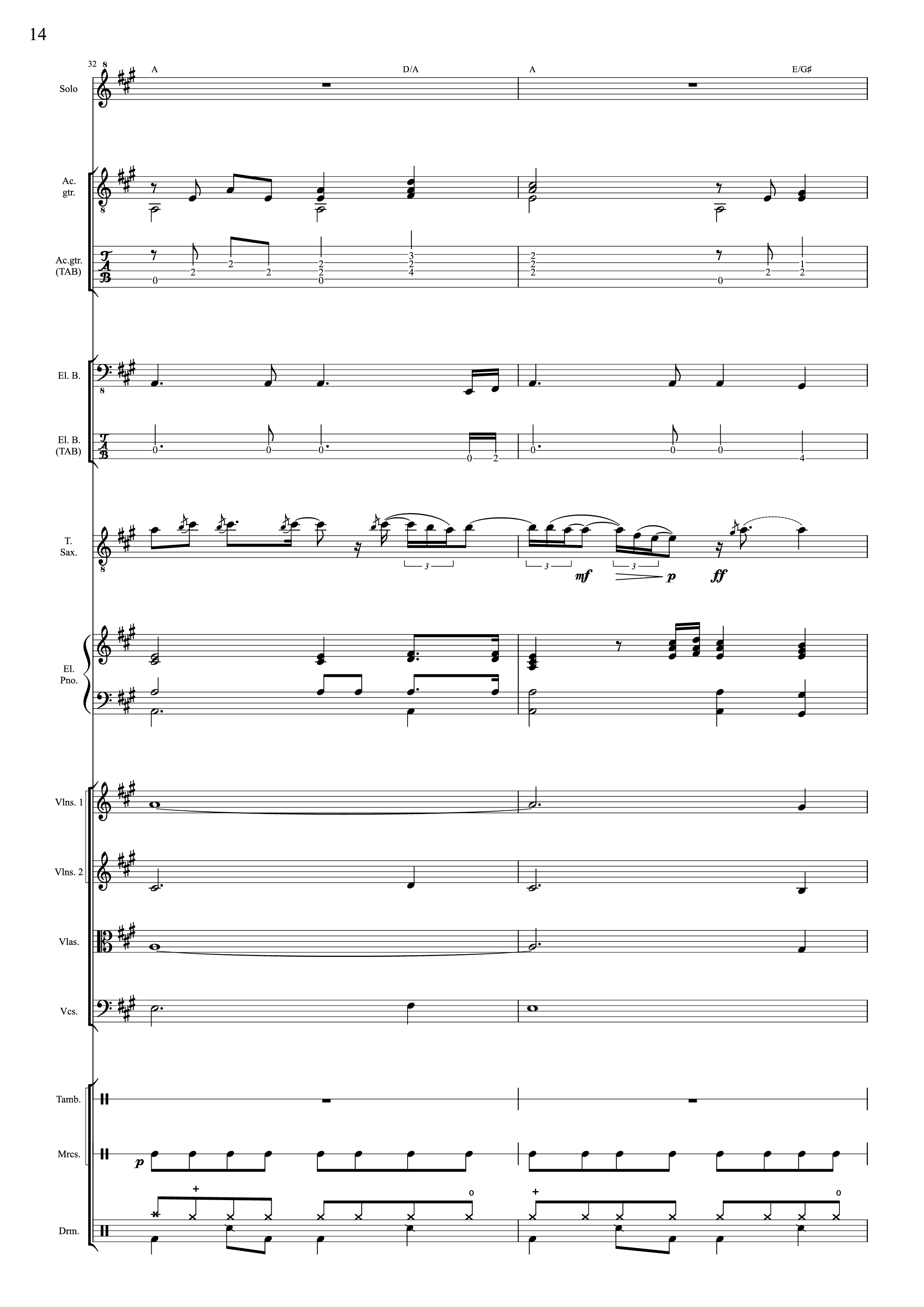Page 14 of the piano sheet music PDF – I Will Always Love You (Choral orchestral) by D. Parton
