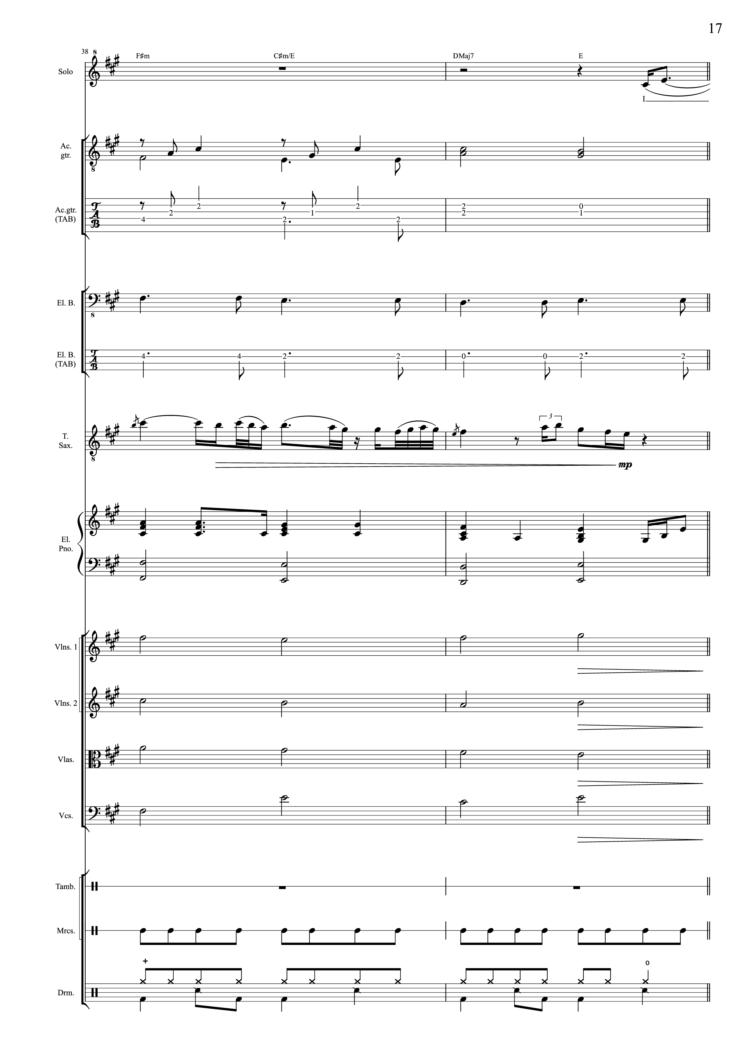 Page 17 of the piano sheet music PDF – I Will Always Love You (Choral orchestral) by D. Parton