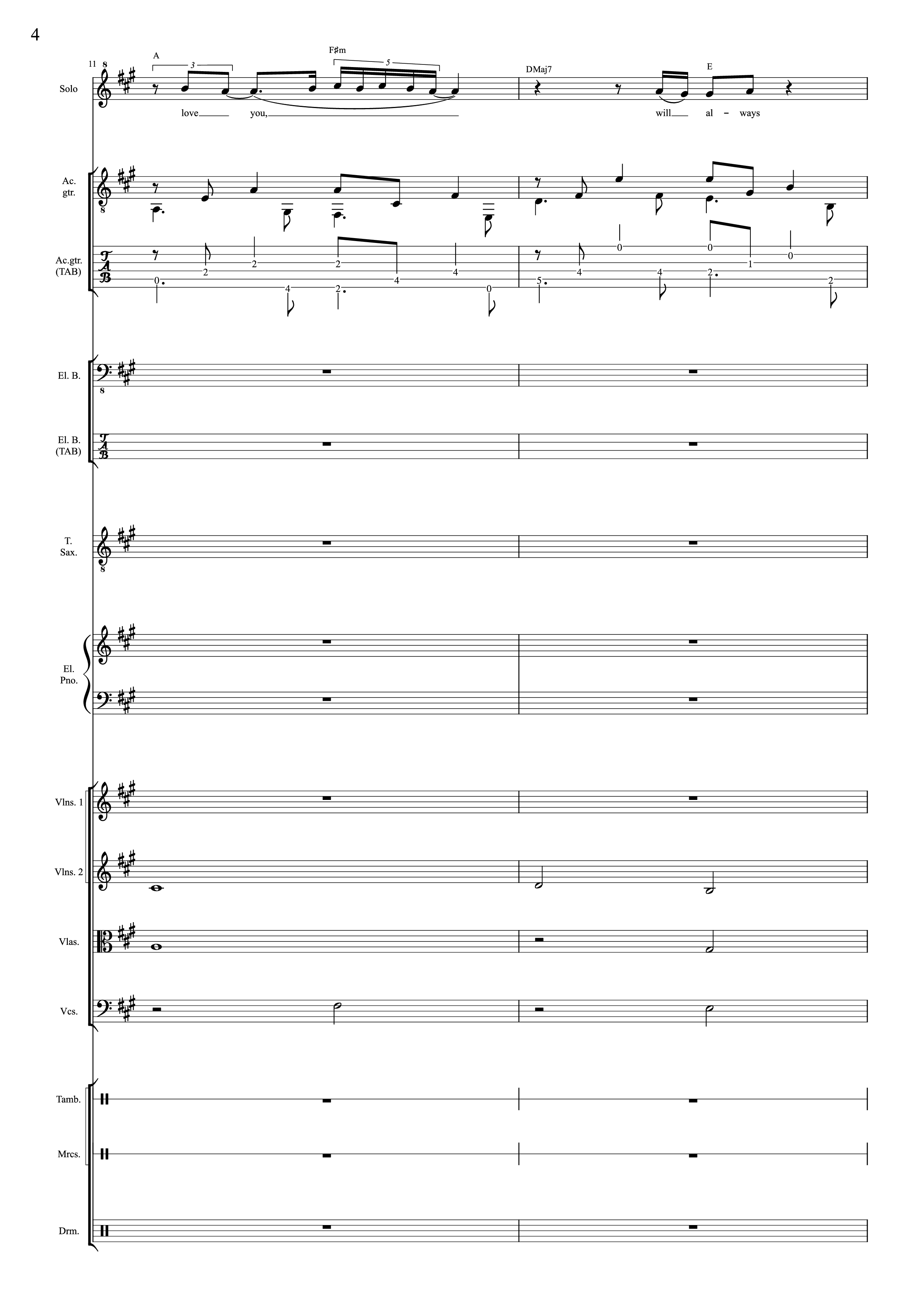 Page 4 of the piano sheet music PDF – I Will Always Love You (Choral orchestral) by D. Parton