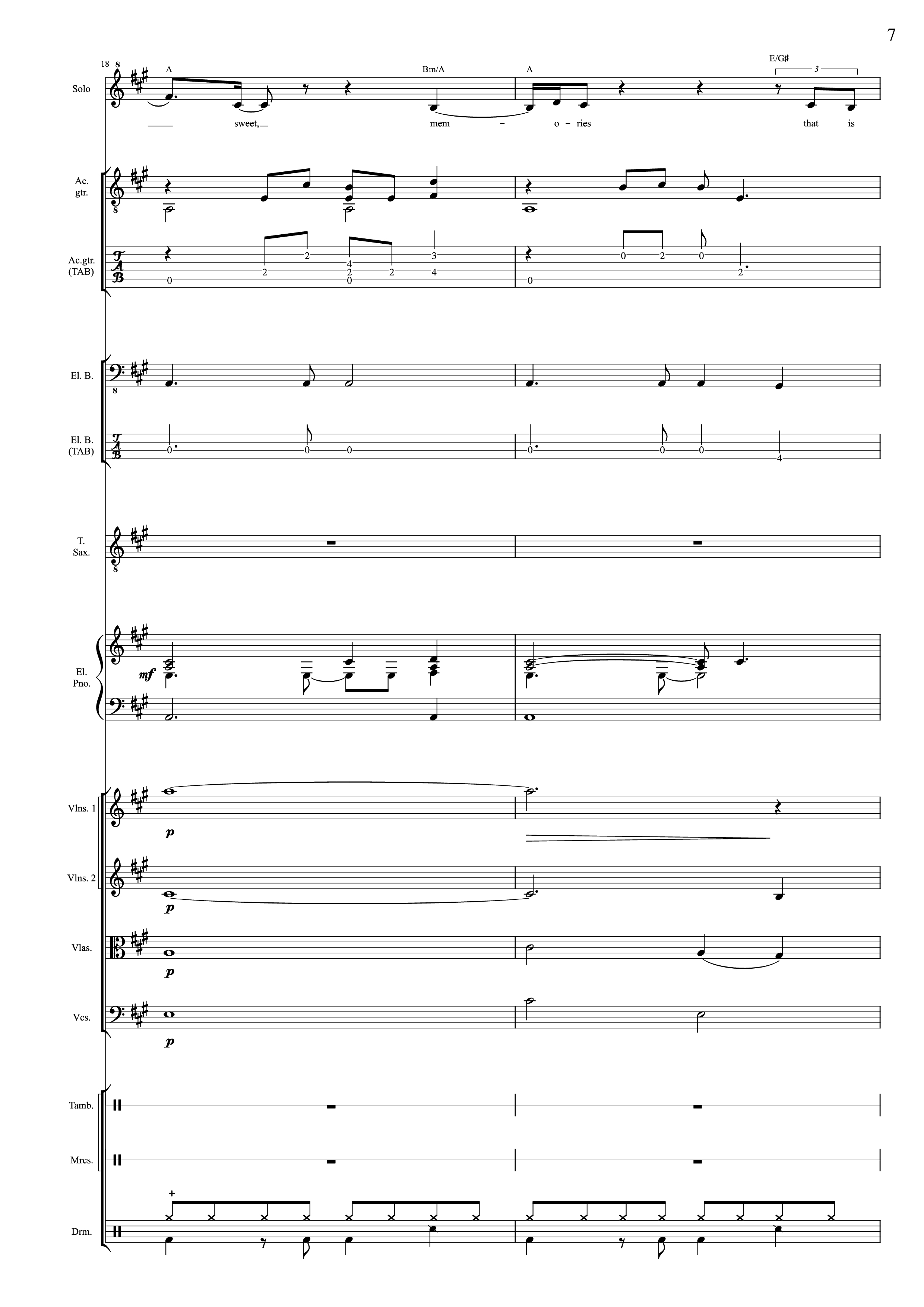 Page 7 of the piano sheet music PDF – I Will Always Love You (Choral orchestral) by D. Parton