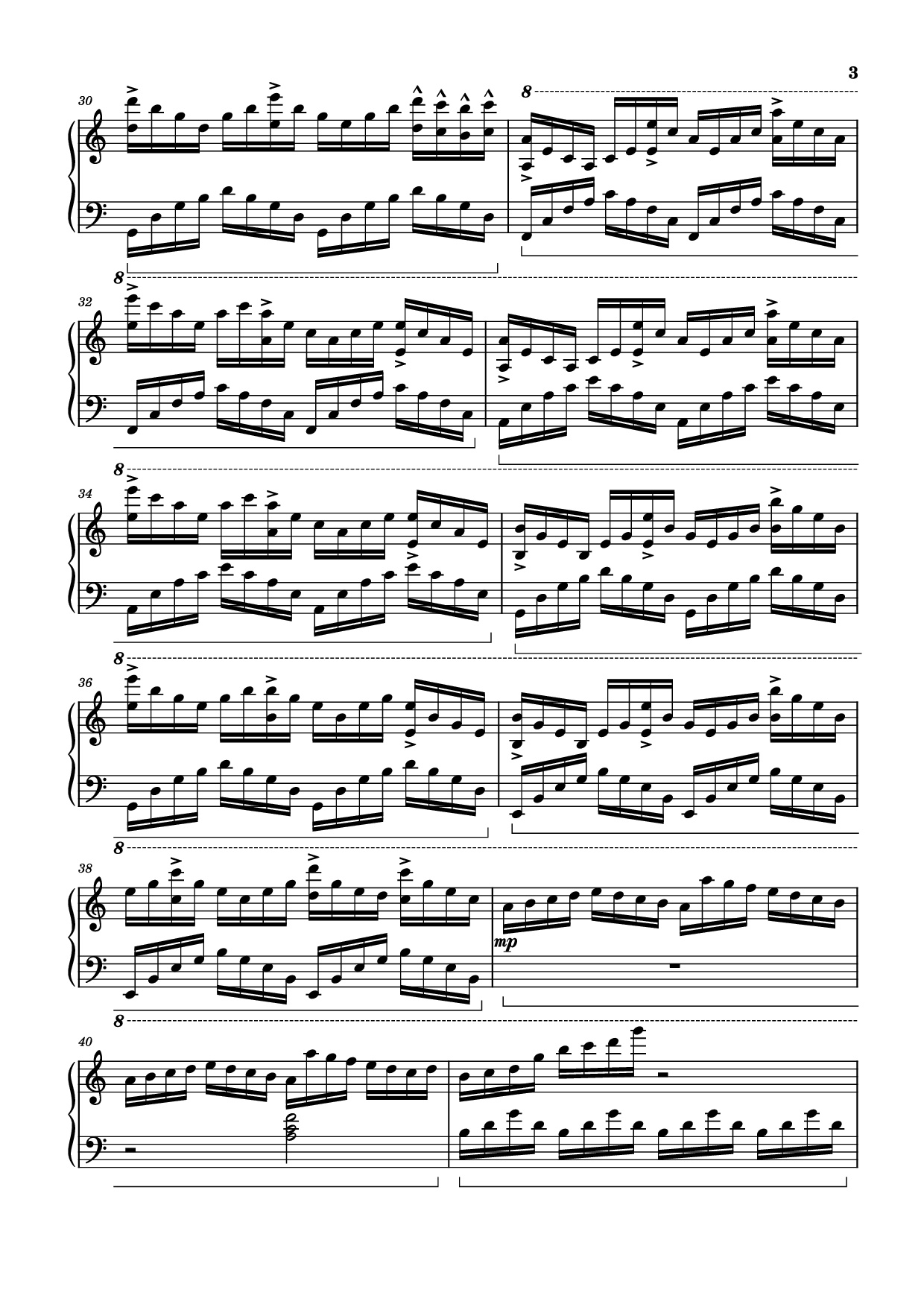 Page 3 of the piano sheet music PDF Piano – The Interstellar Experience Piano by Tony Ann