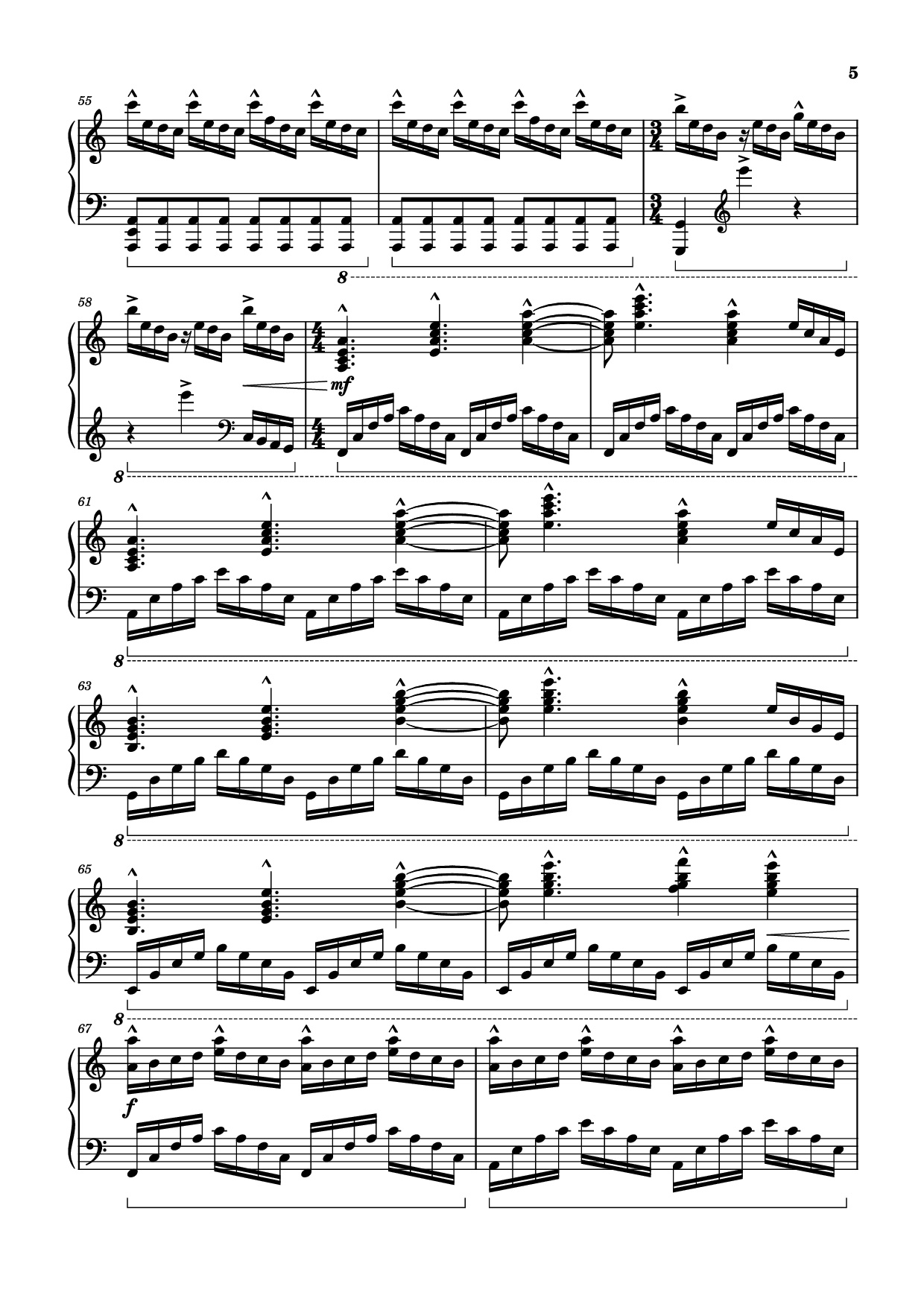 Page 5 of the piano sheet music PDF Piano – The Interstellar Experience Piano by Tony Ann