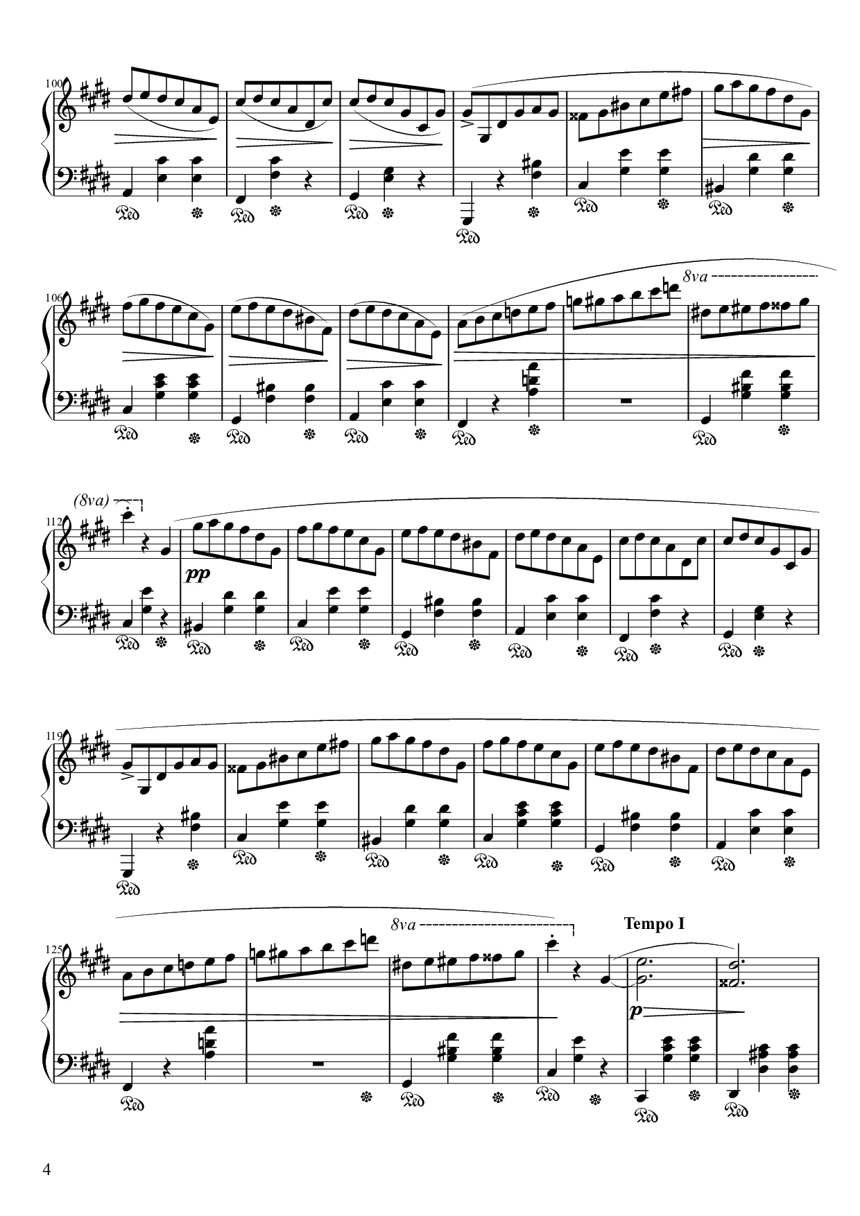 Page 4 of the piano sheet music PDF Piano – Waltz in C♯ Minor Piano by Frédéric François Chopin