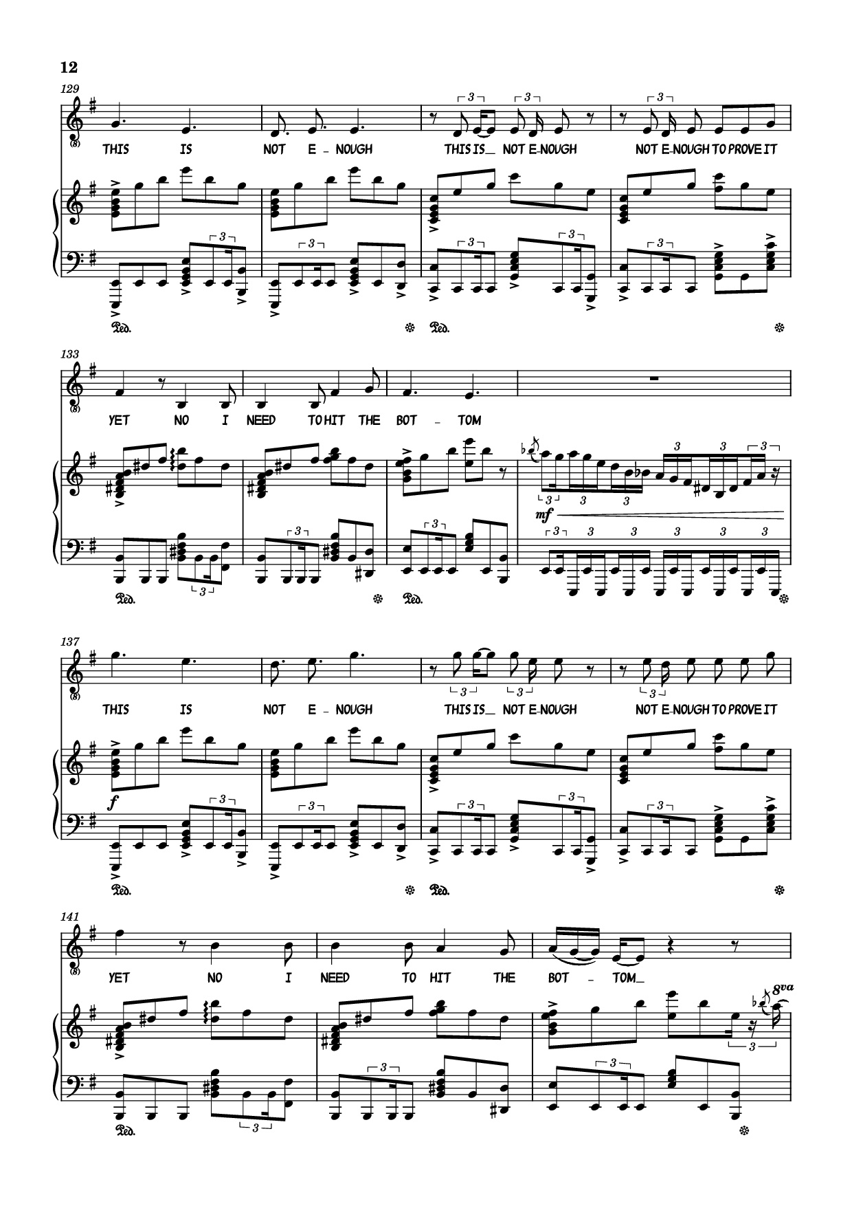 Page 12 of the piano sheet music PDF – Hand Me My Shovel, I