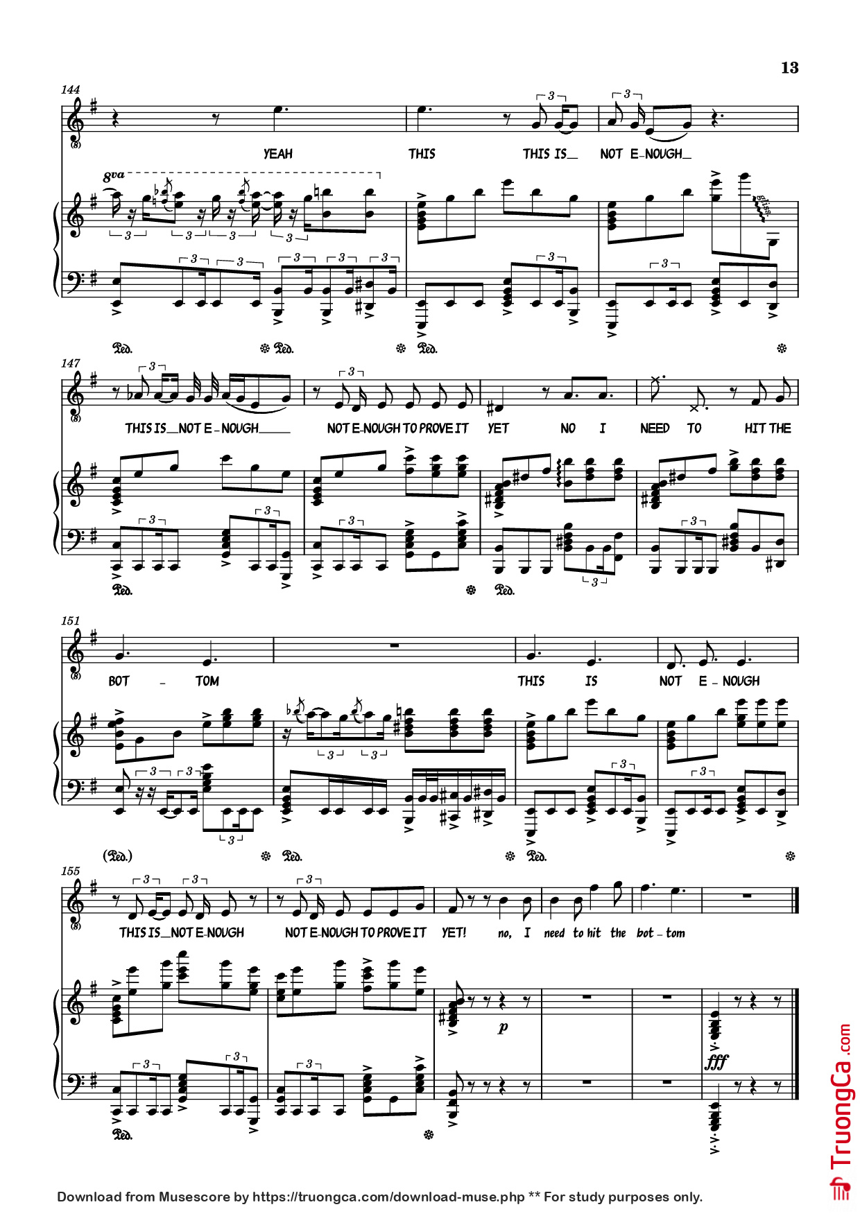 Page 13 of the piano sheet music PDF – Hand Me My Shovel, I