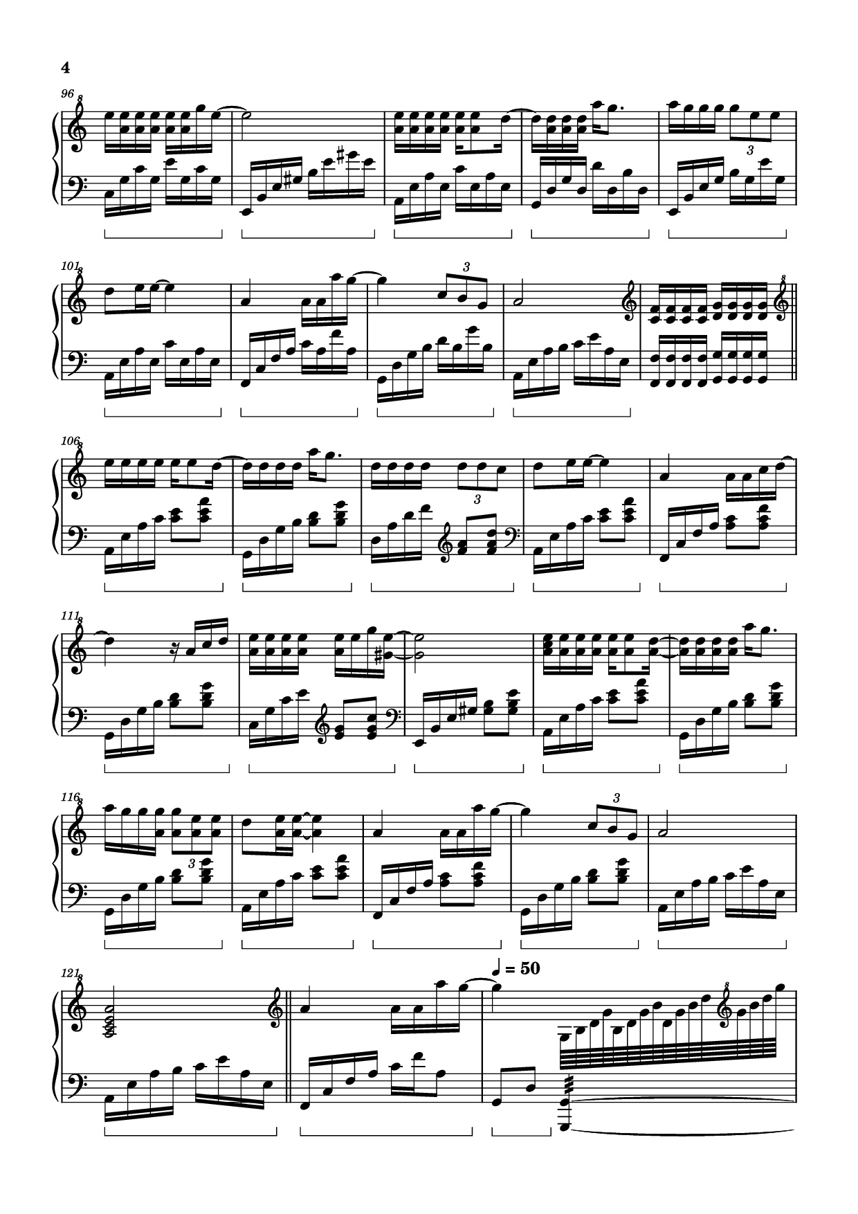 Page 4 of the piano sheet music PDF Piano – 心要让你听见 (Tình Đơn Phương) Piano by Transcribed by Lê Mạnh Hùng