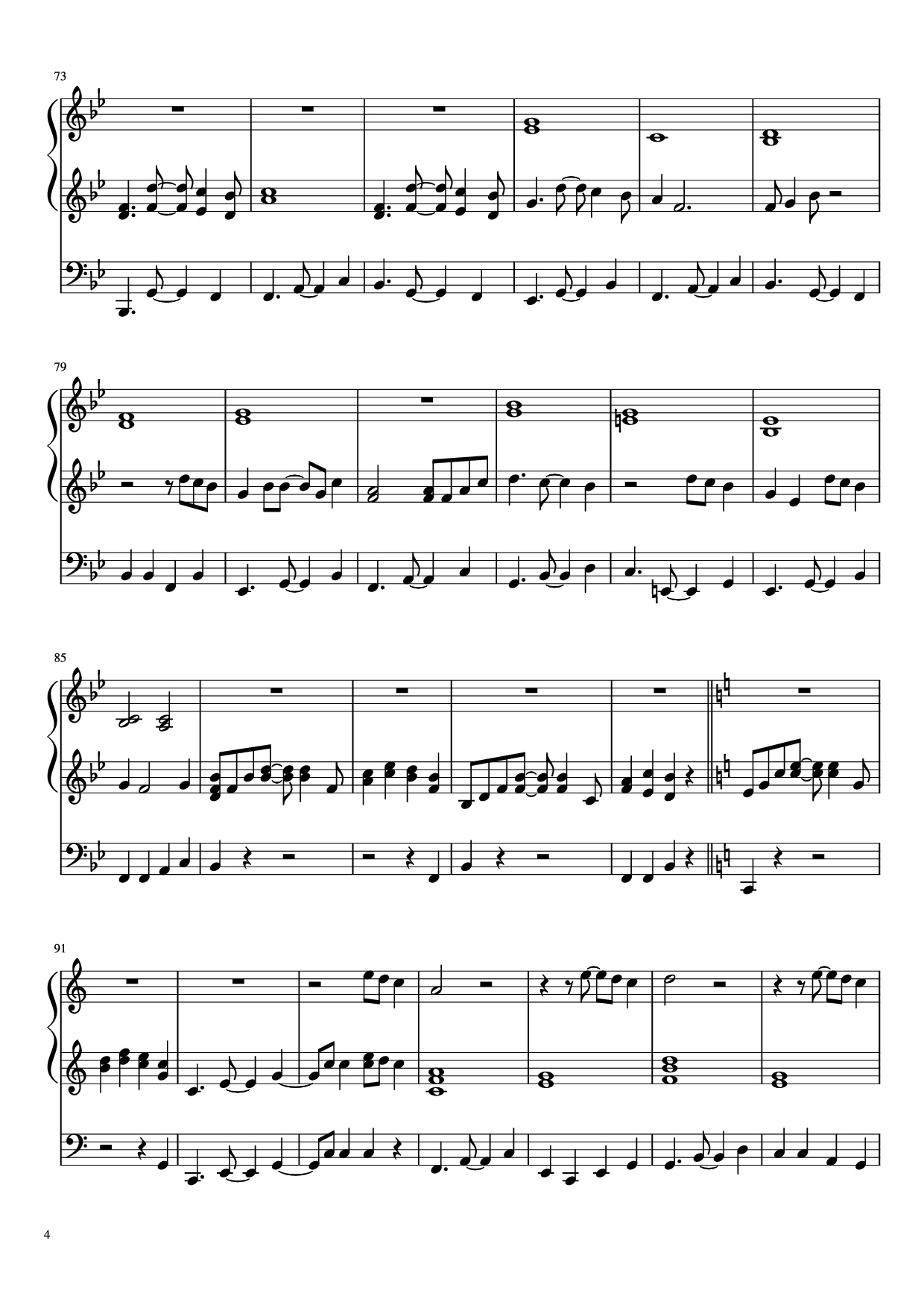 Page 4 of the piano sheet music PDF Piano – Under the Sea Piano by Music by Alan Menken Lyrics by Howard Ashman