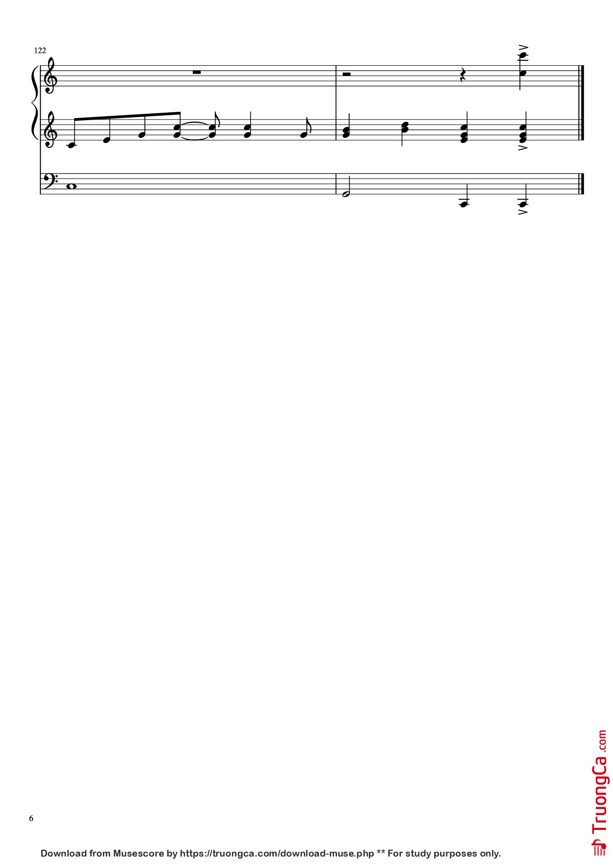 Page 6 of the piano sheet music PDF Piano – Under the Sea Piano by Music by Alan Menken Lyrics by Howard Ashman