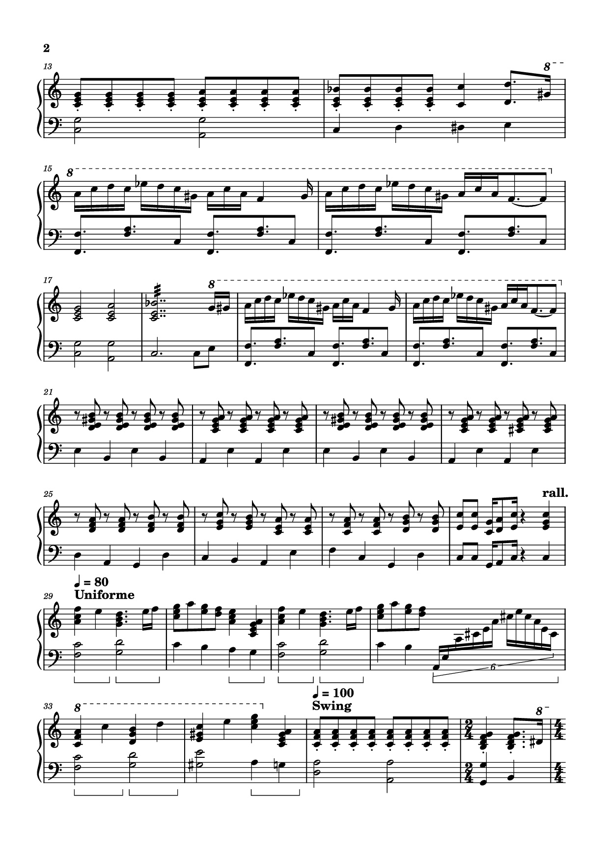 Page 2 of the piano sheet music PDF Piano – The Main Character Piano by Will Wood