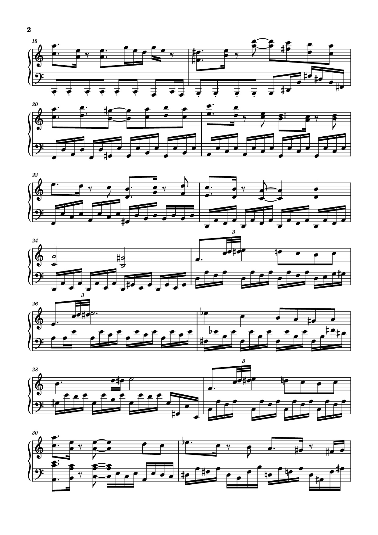 Page 2 of the piano sheet music PDF Piano – Attack of the Killer Queen Piano by Toby Fox, Lena Raine, Marcy Nabors