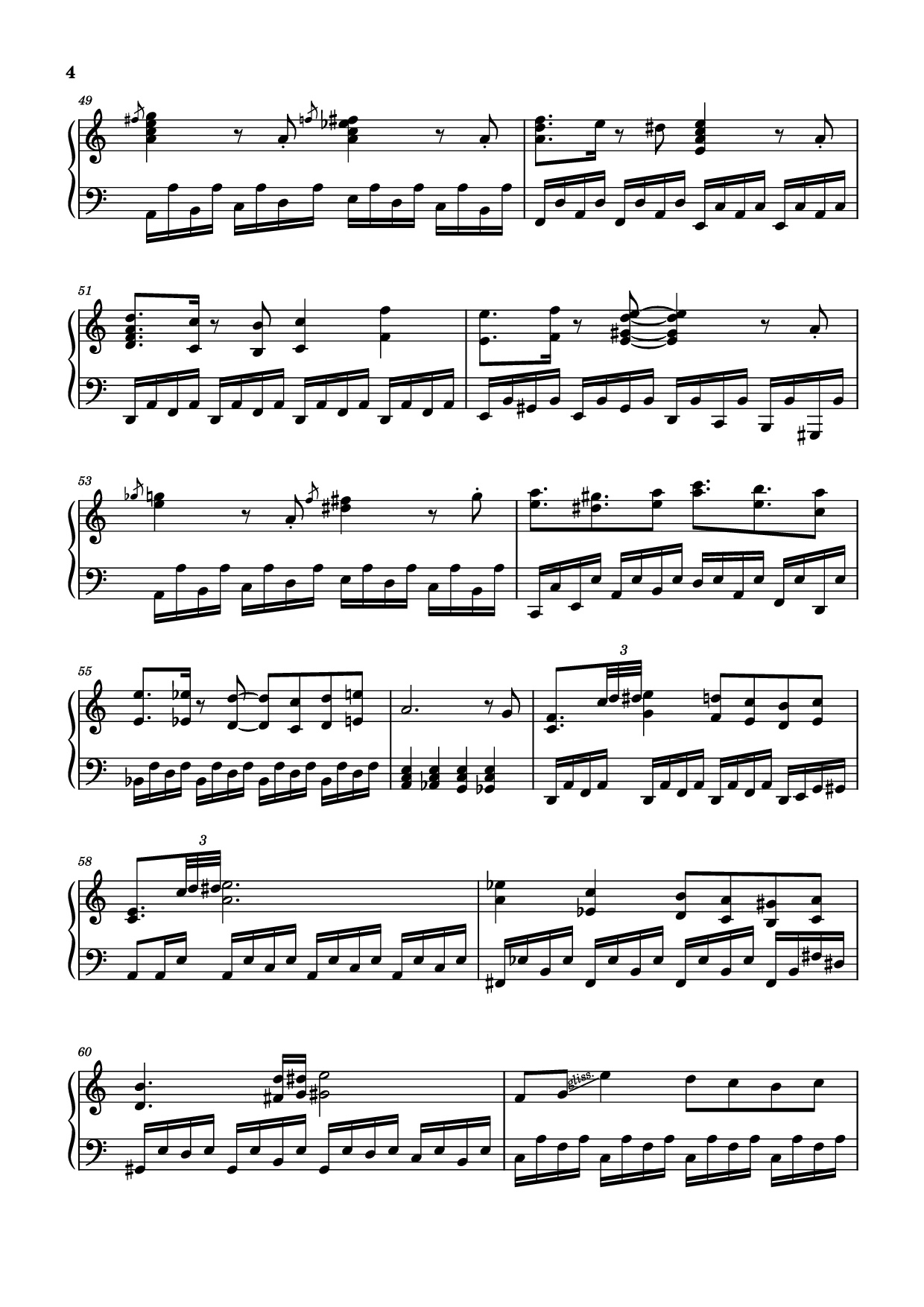 Page 4 of the piano sheet music PDF Piano – Attack of the Killer Queen Piano by Toby Fox, Lena Raine, Marcy Nabors