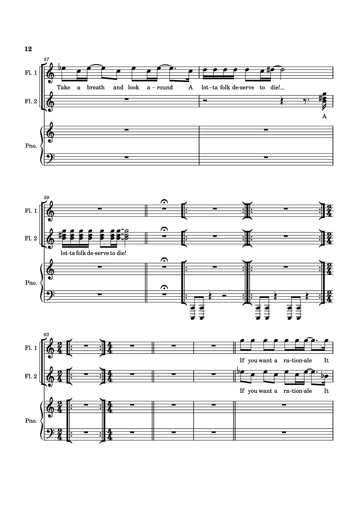 Page 12 of the piano sheet music PDF Piano – SUDDEN CHANGES Piano by Music by Alan Menken