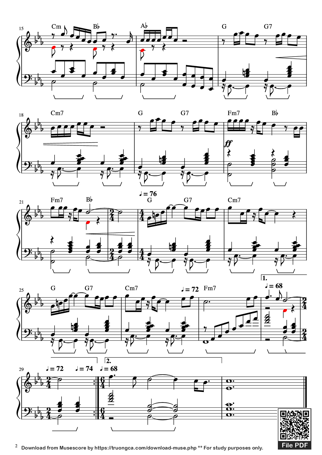 Page 2 of the piano sheet music PDF Piano – Breakfast in America Piano by Supertramp