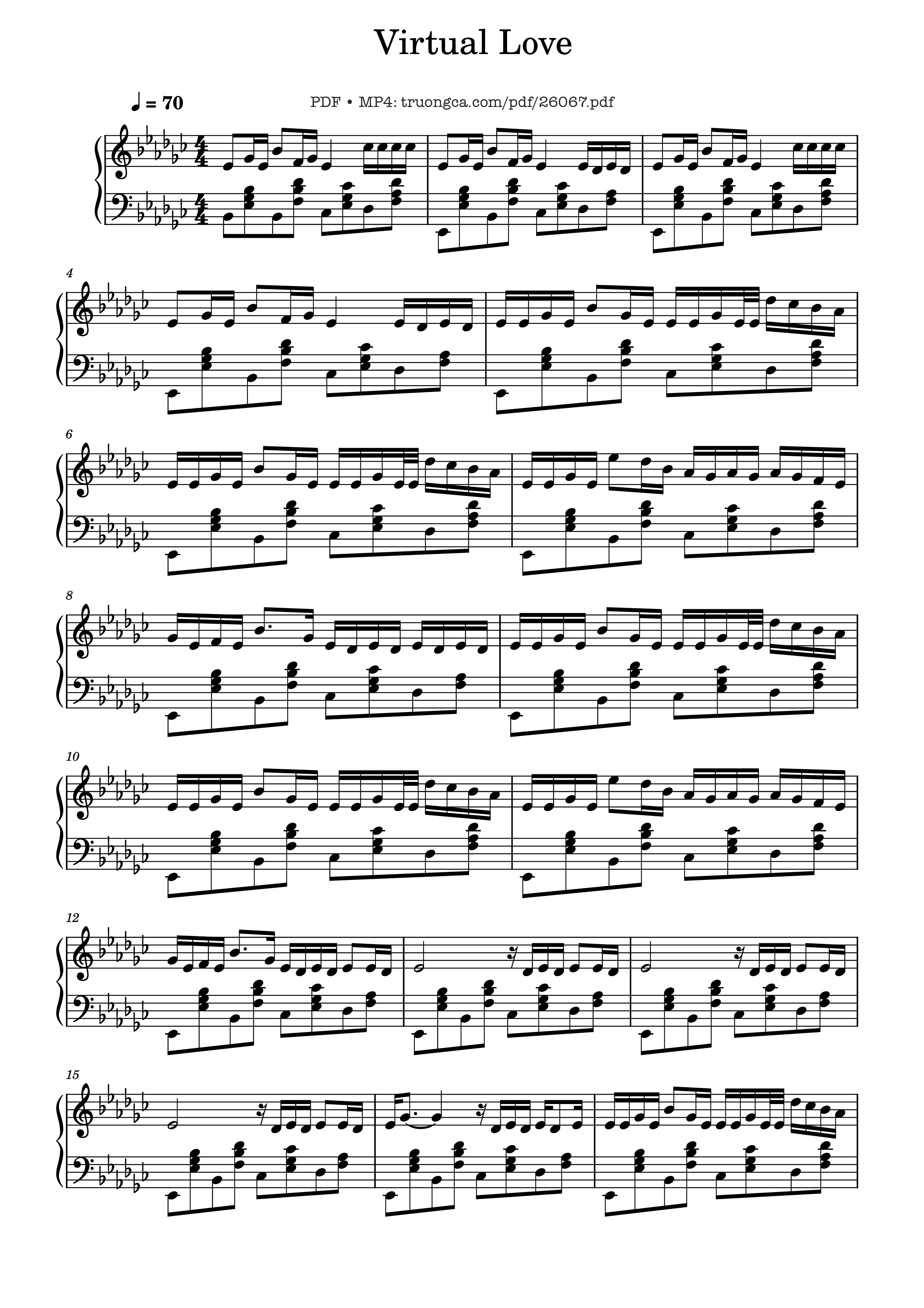 Page 1 of the piano sheet music PDF Piano – Virtual Love Piano by Композитор / аранжировщик
