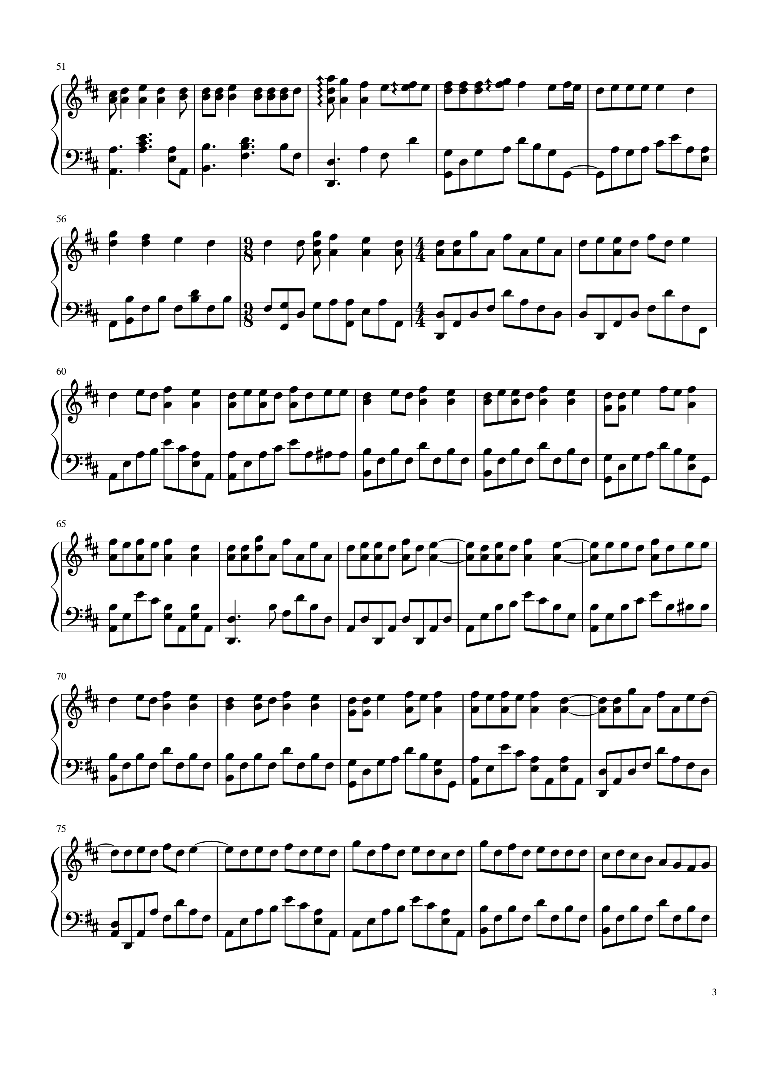 Page 3 of the piano sheet music PDF Piano – Love Story Piano by Taylor Swift