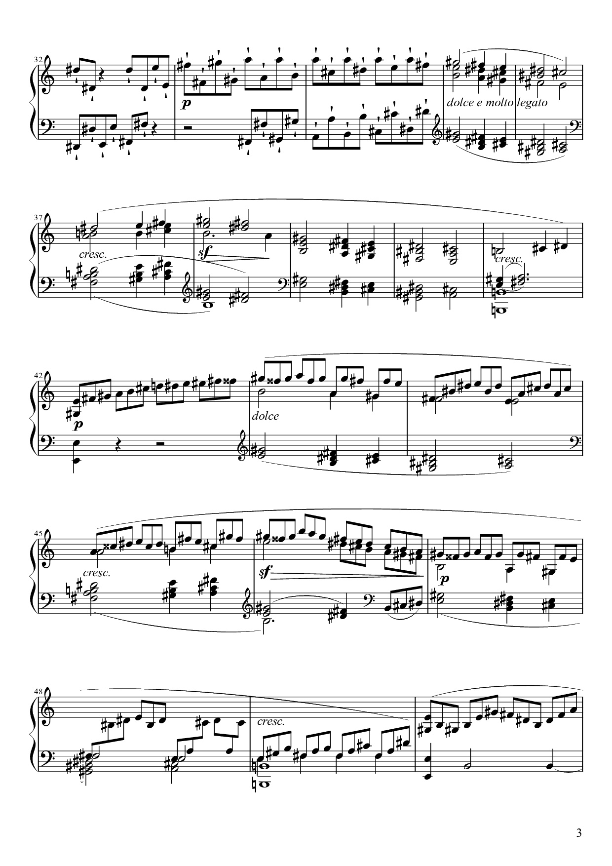 Page 3 of the piano sheet music PDF Piano – Sonate No. 21, Waldstein Piano by Ludwig van Beethoven