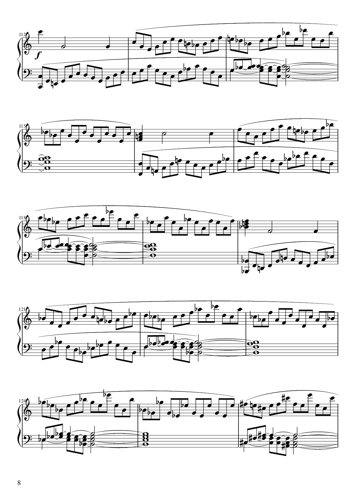 Page 8 of the piano sheet music PDF Piano – Sonate No. 21, Waldstein Piano by Ludwig van Beethoven