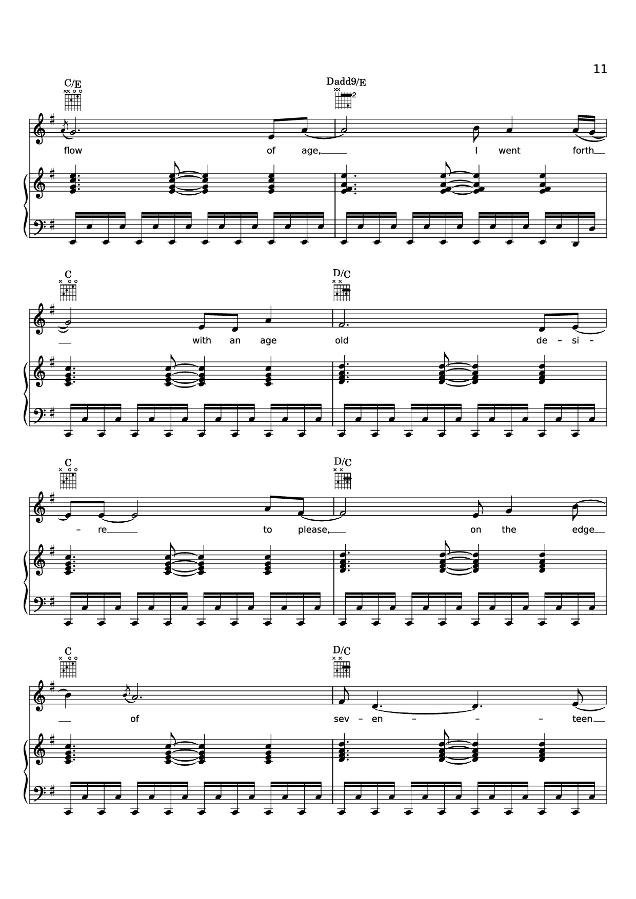 Page 11 of the piano sheet music PDF Piano – Edge of Seventeen Piano by STEVIE NICKS