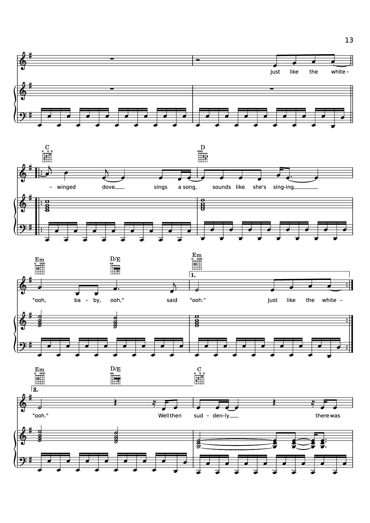 Page 13 of the piano sheet music PDF Piano – Edge of Seventeen Piano by STEVIE NICKS