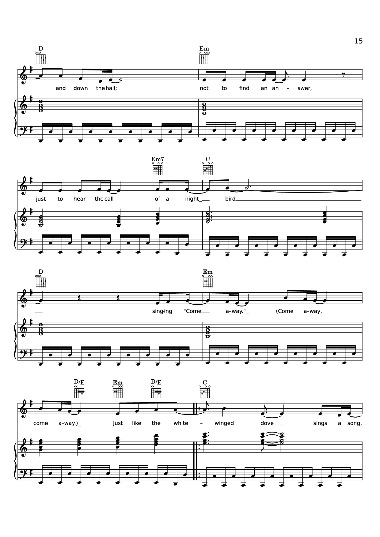 Page 15 of the piano sheet music PDF Piano – Edge of Seventeen Piano by STEVIE NICKS