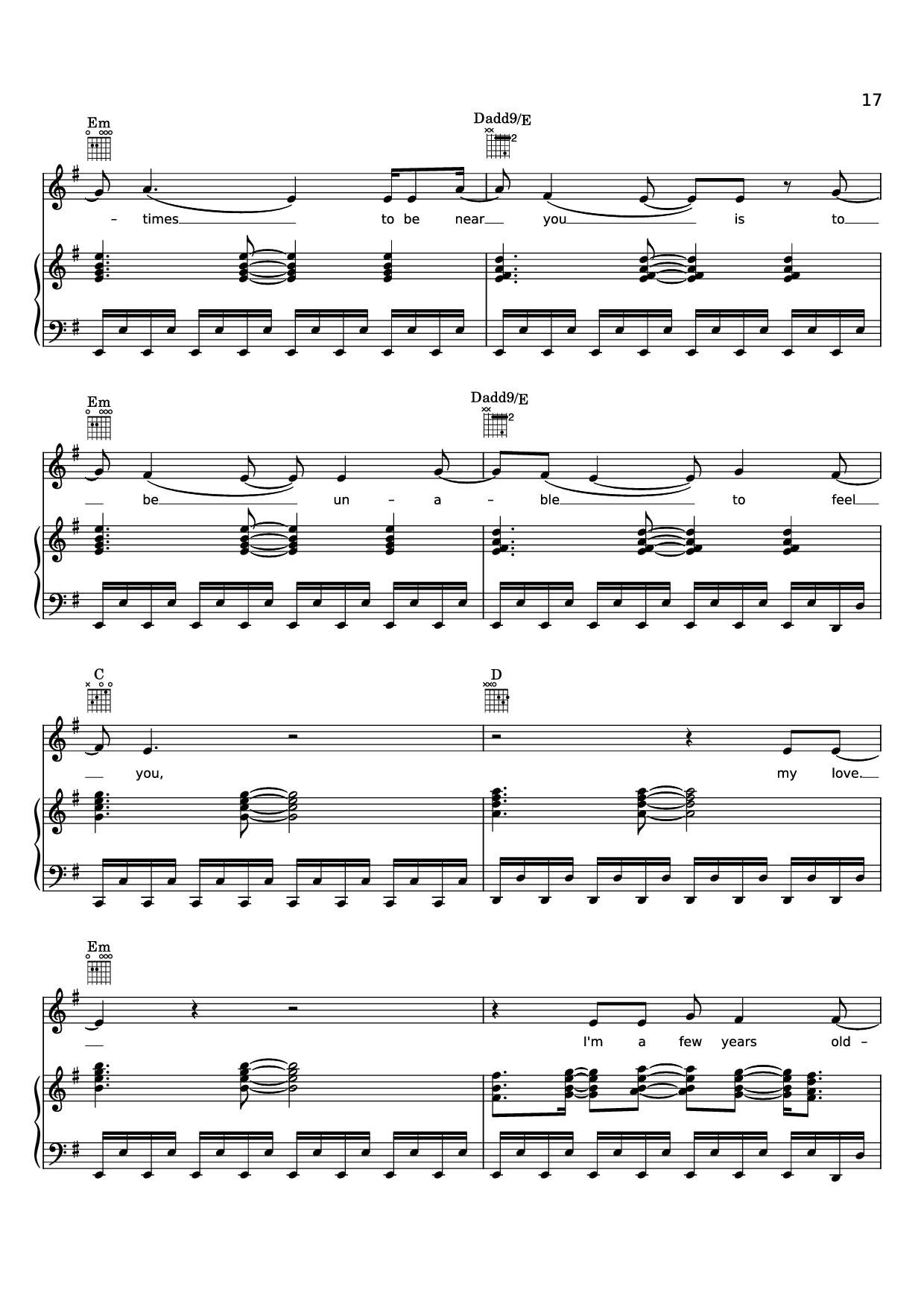 Page 17 of the piano sheet music PDF Piano – Edge of Seventeen Piano by STEVIE NICKS