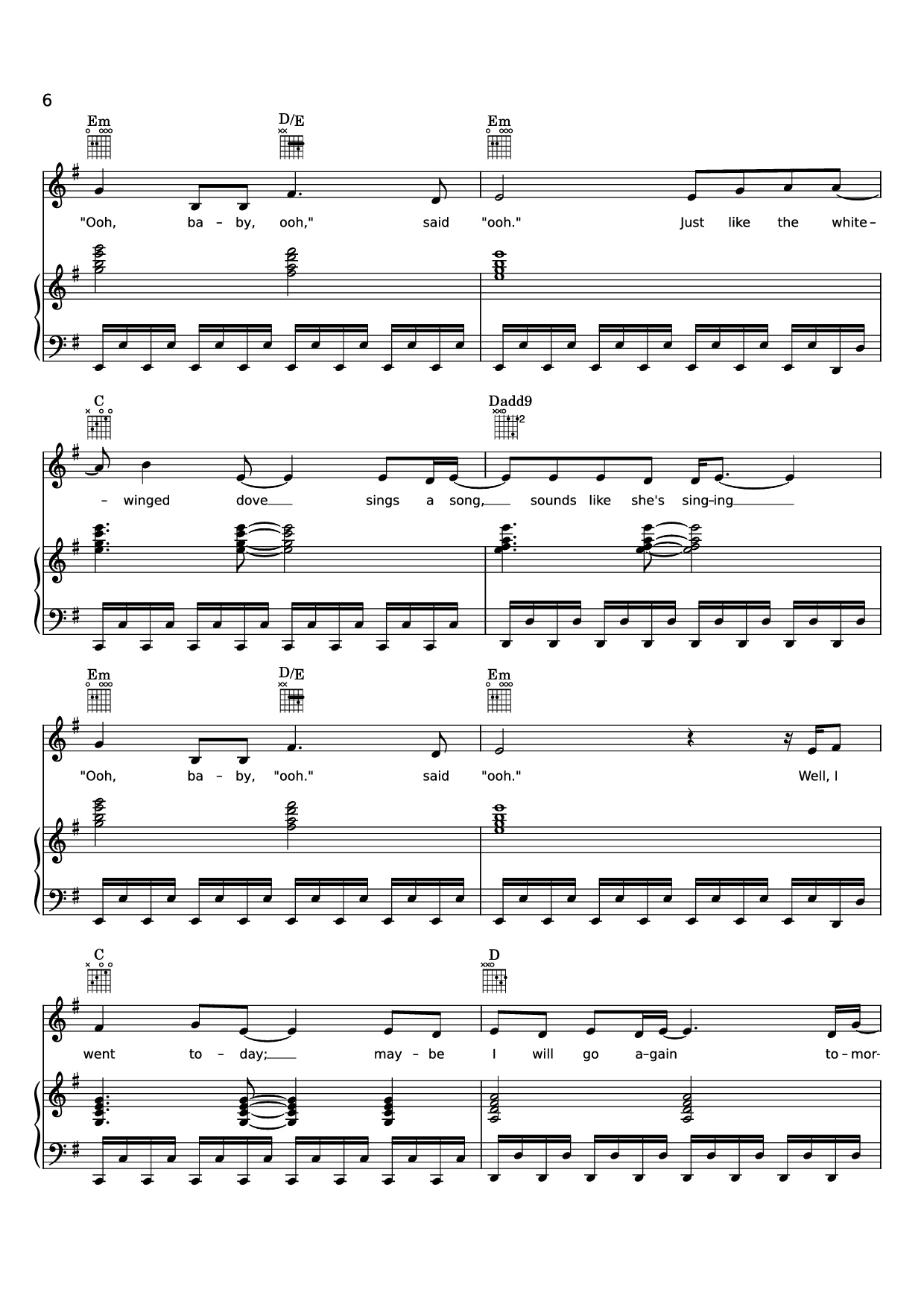 Page 6 of the piano sheet music PDF Piano – Edge of Seventeen Piano by STEVIE NICKS