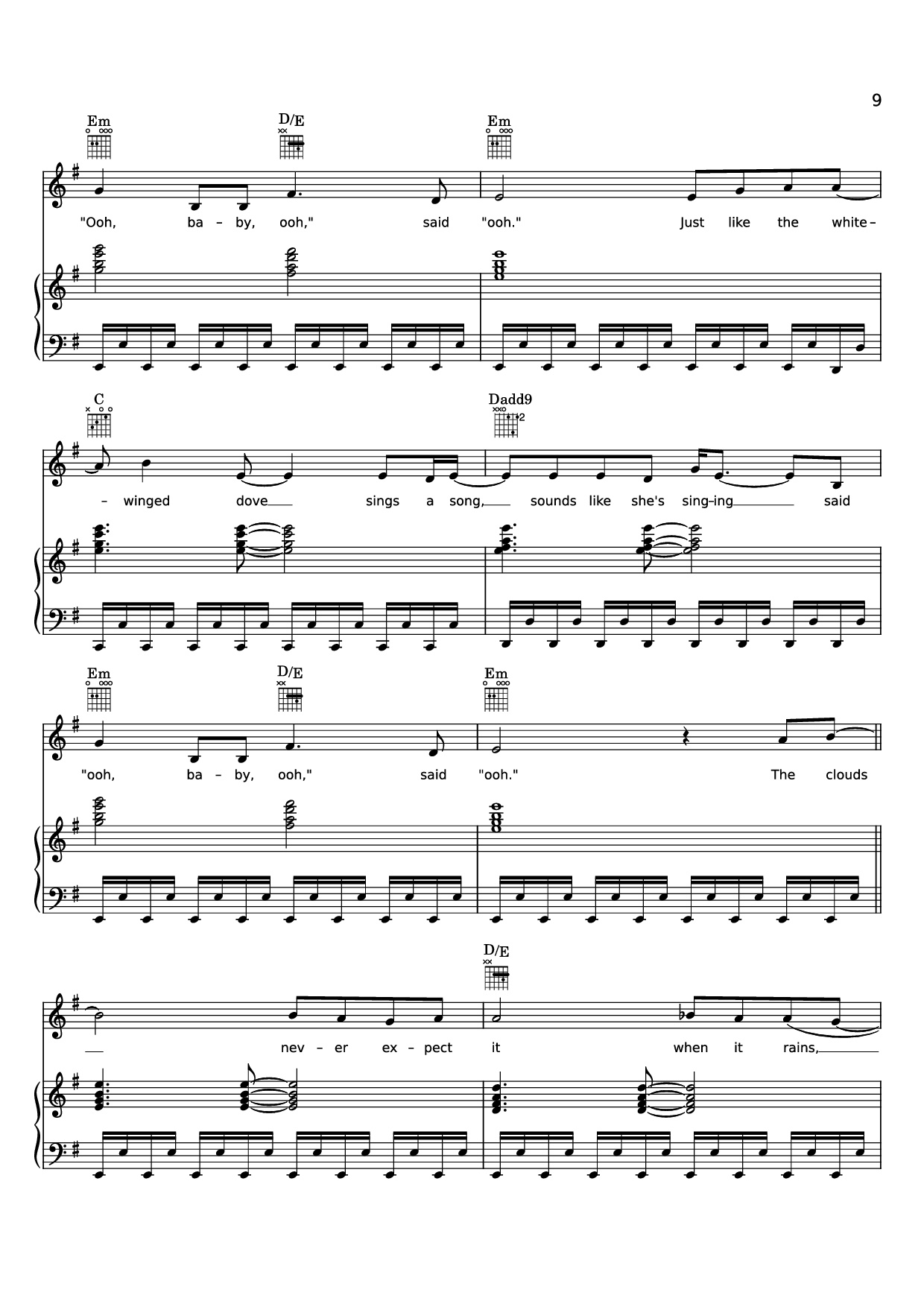 Page 9 of the piano sheet music PDF Piano – Edge of Seventeen Piano by STEVIE NICKS